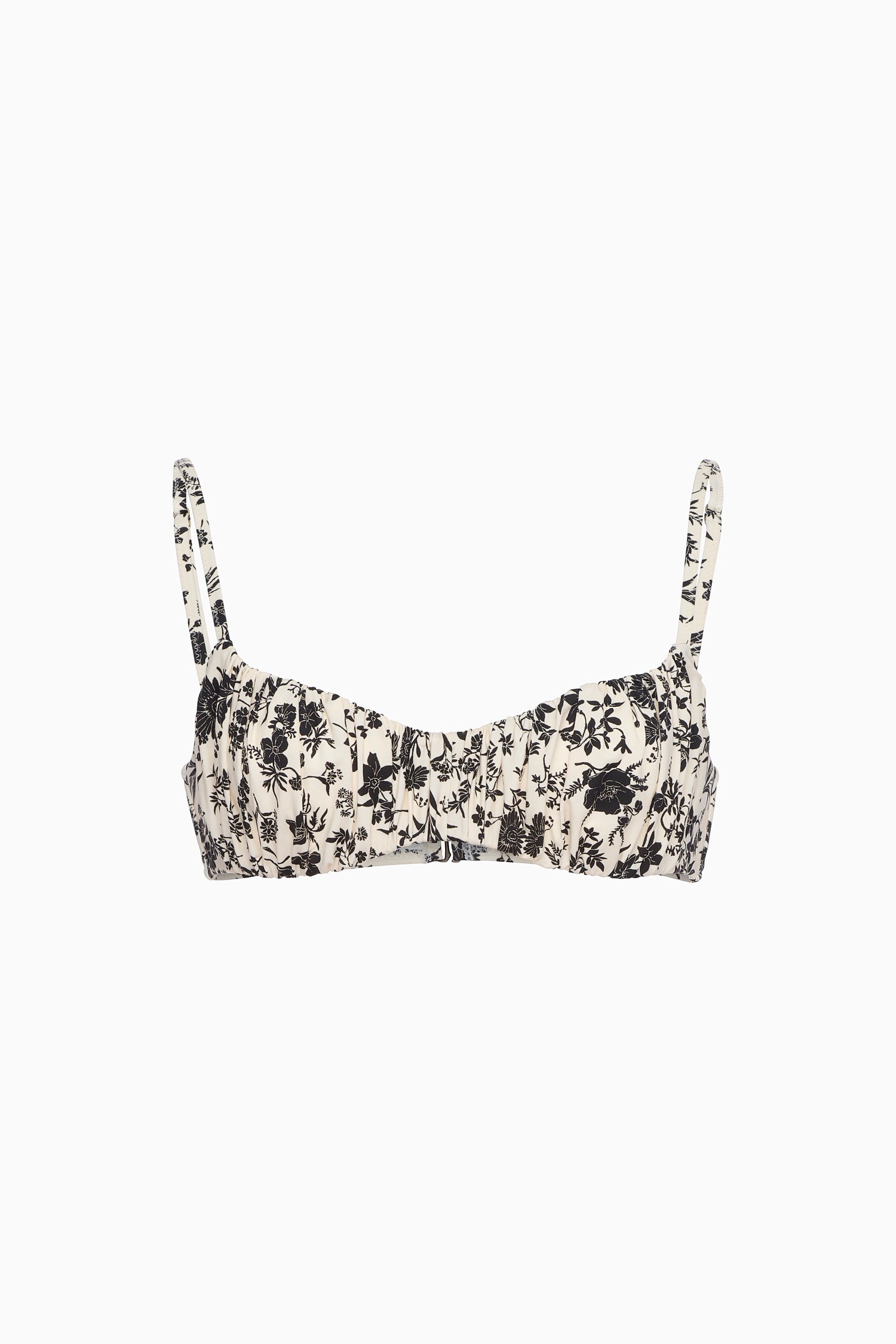 Ulla Johnson Naomi Ruched Bikini Top - White Gardenia