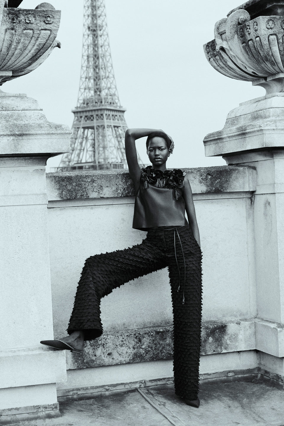 Beatrix Wide Leg Trouser - Noir