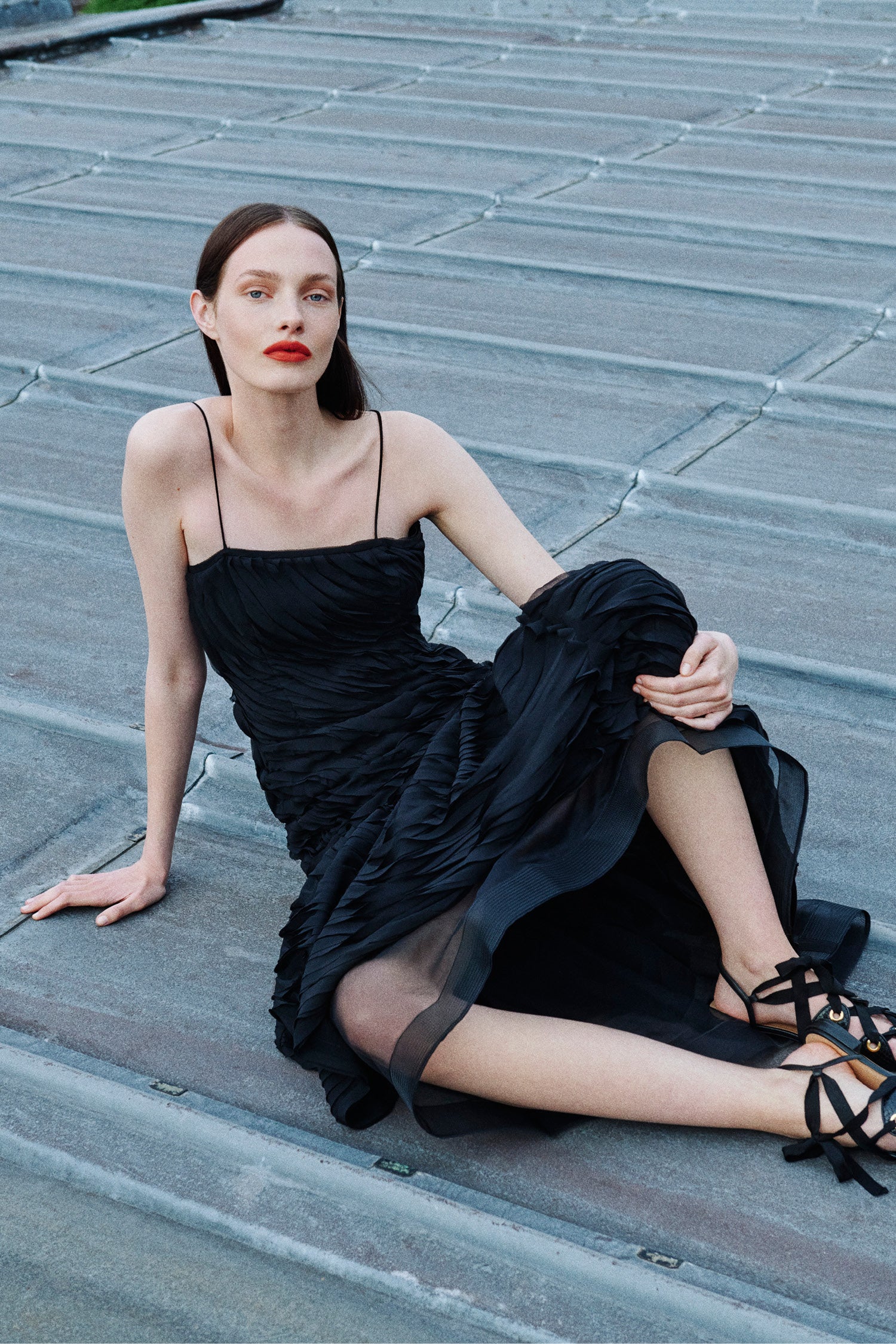 Augustina Cami Long Trumpet Dress - Noir