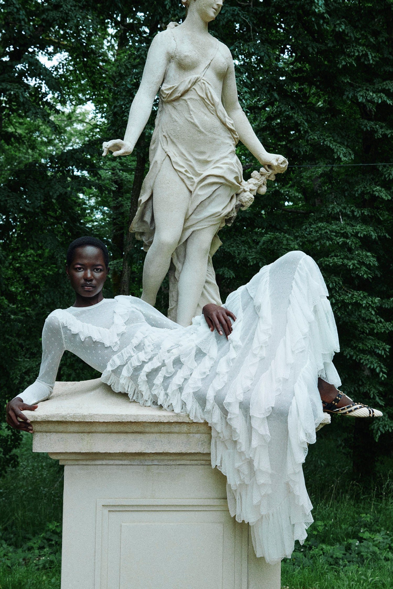 Ulla Johnson Calliope Long Sleeve Tiered Ruffle Long Dress - Cowrie