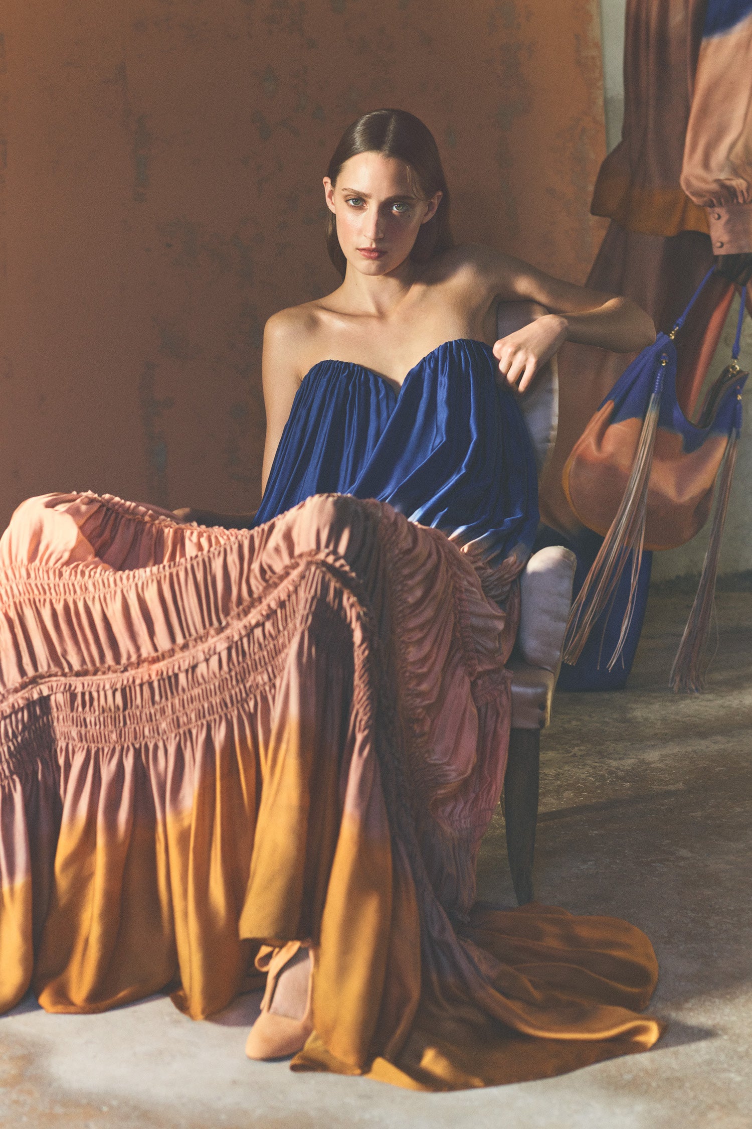 Veil Strapless Silk Gown - Moontide