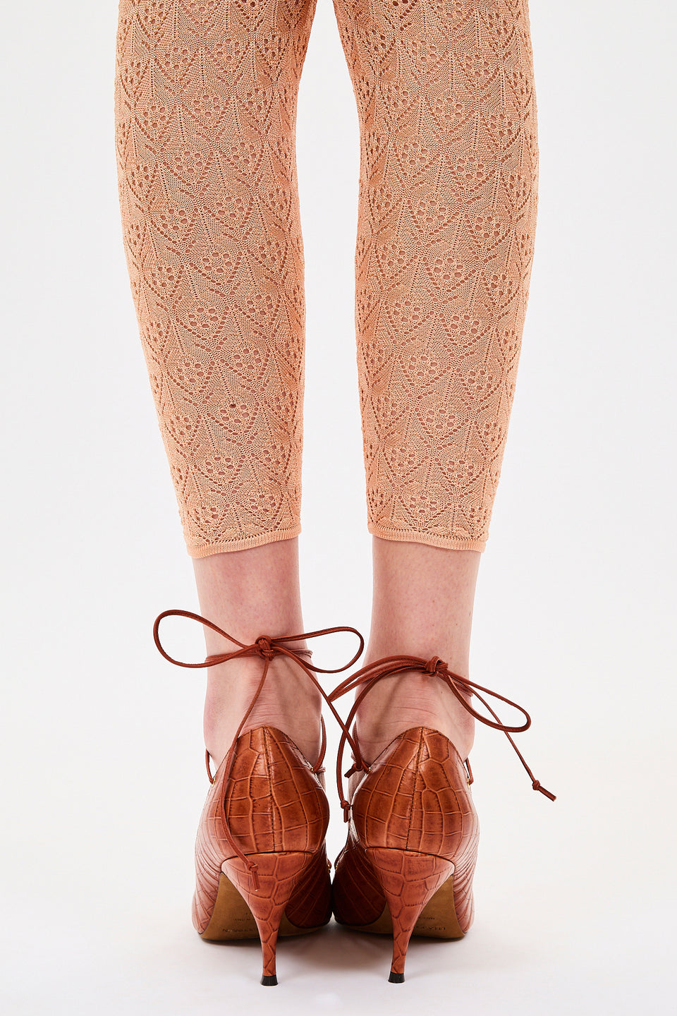 Lola Ballerina Lace Up Pump - Redwood