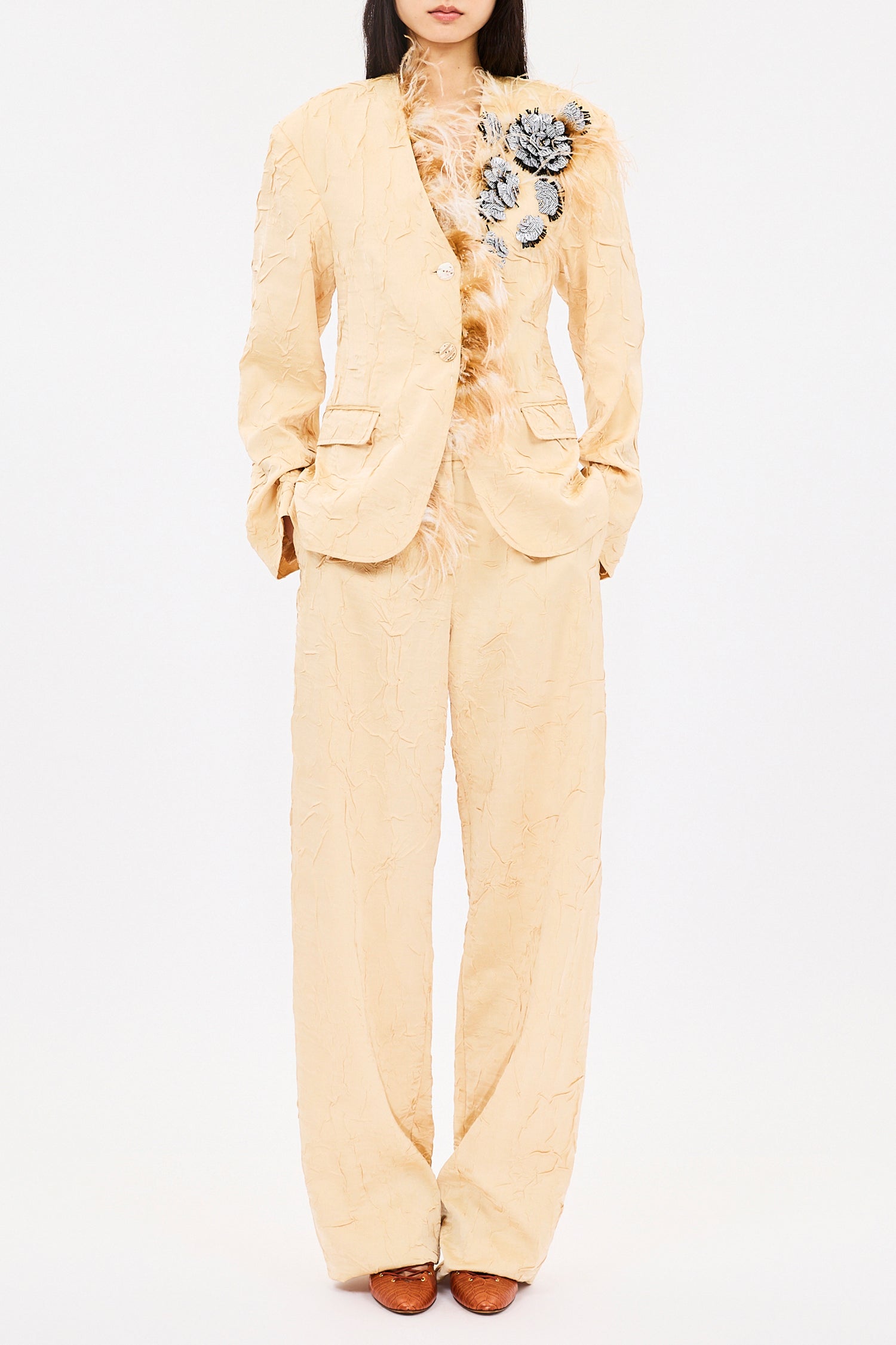 Ulla Johnson Otto Jacket with Embroidery - Driftwood