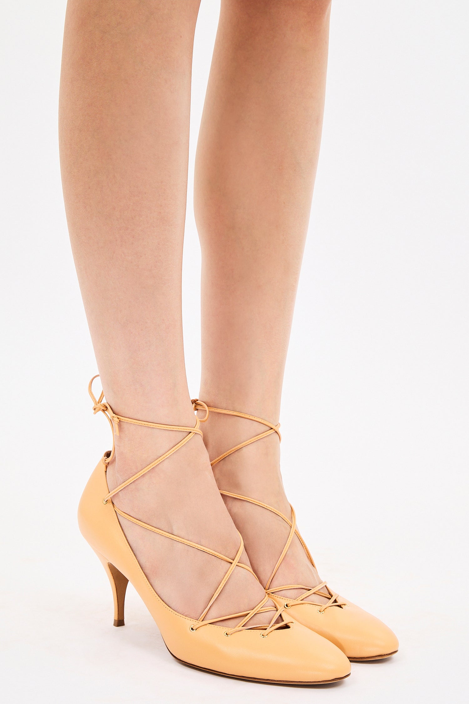 Lola Ballerina Lace Up Pump - Miele