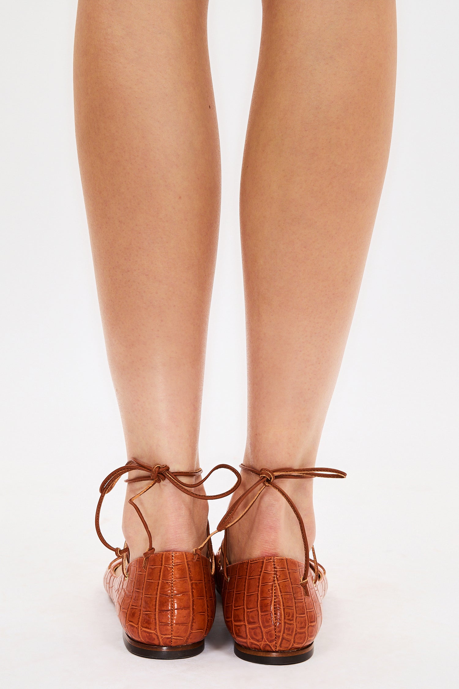 Lola Ballerina Lace Up Flat - Redwood