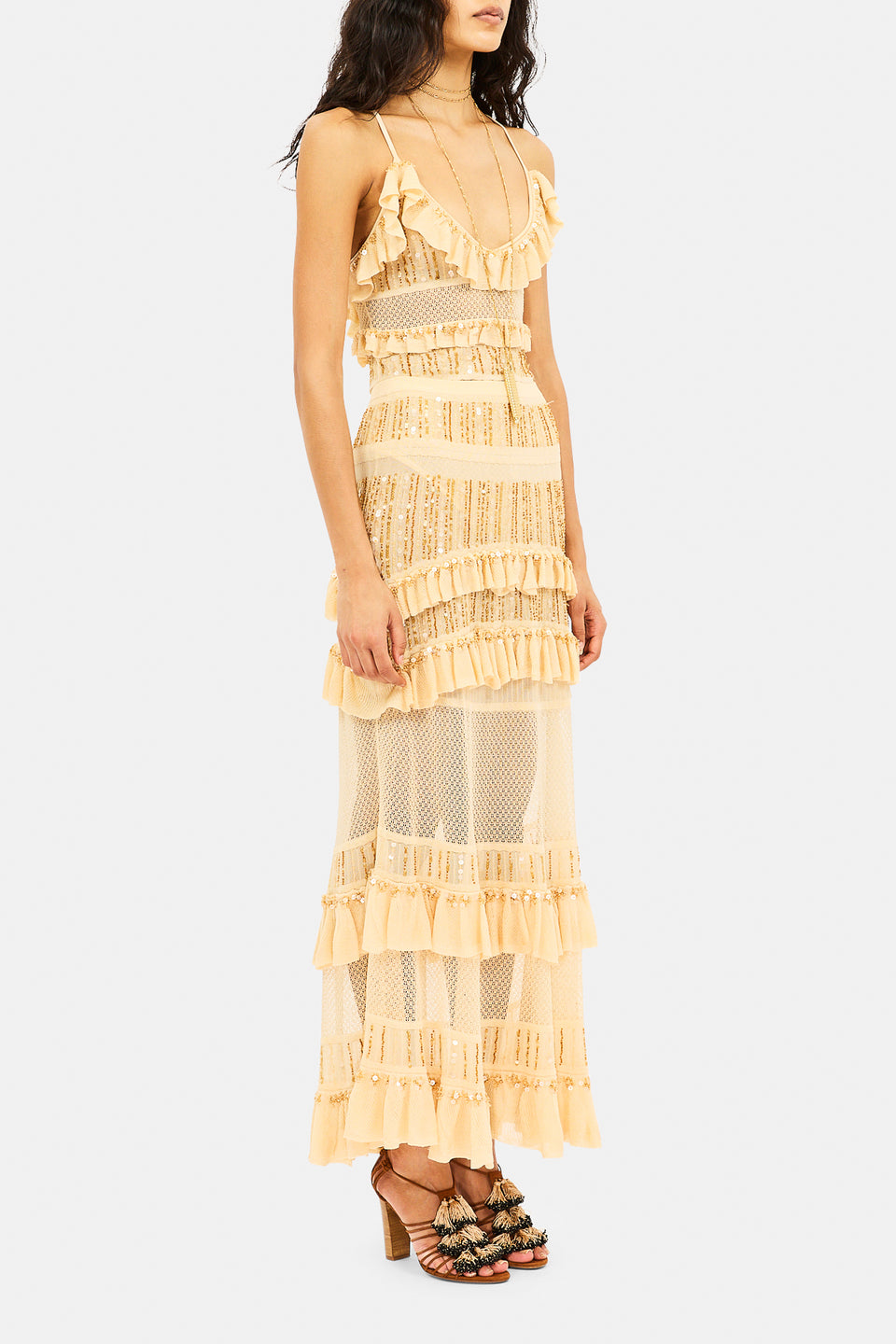Nico Ruffle Knit Bodysuit - Cowrie