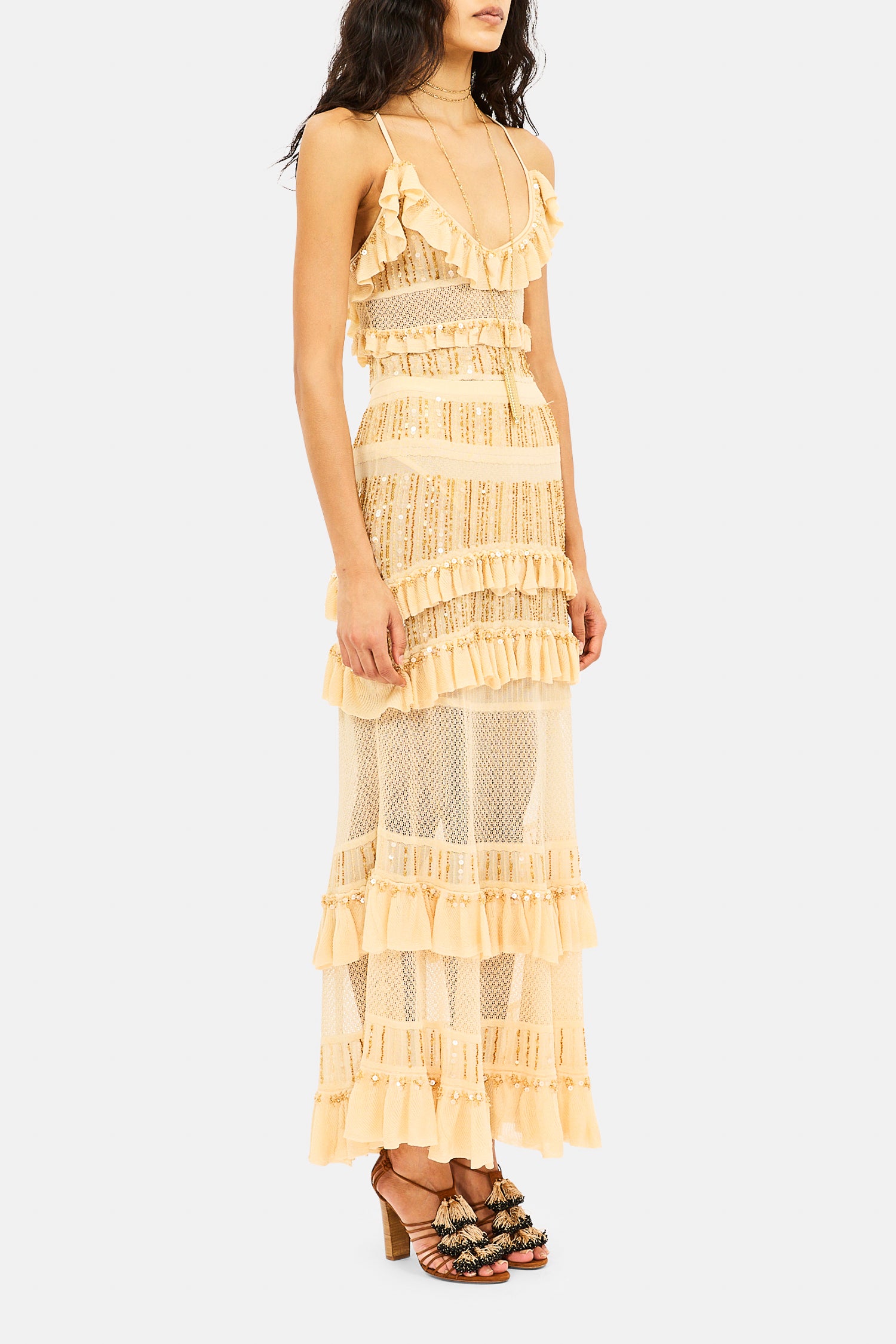 Ulla Johnson Nico Ruffle Knit Bodysuit - Cowrie