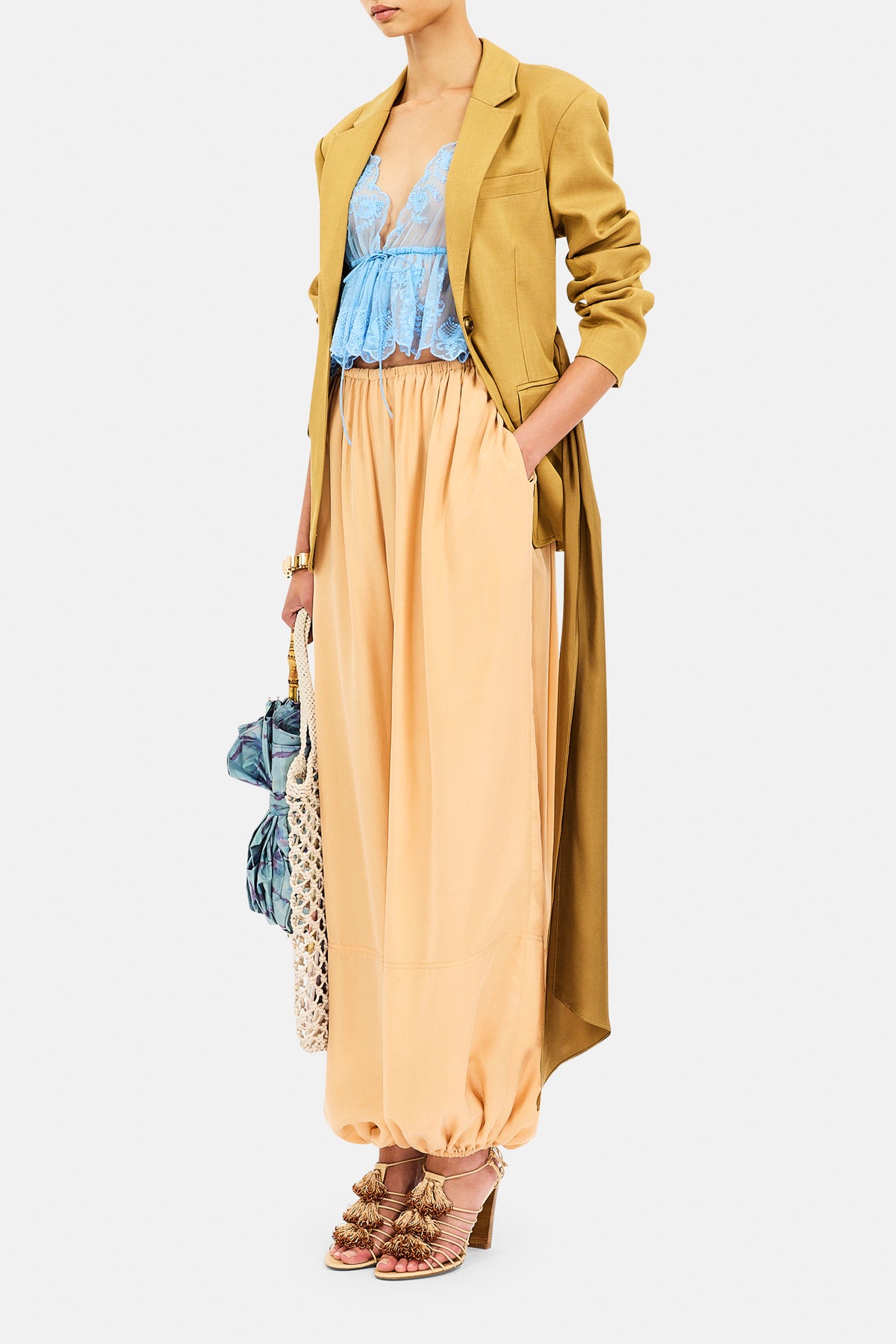 Sybil Draped Blazer - Hazel