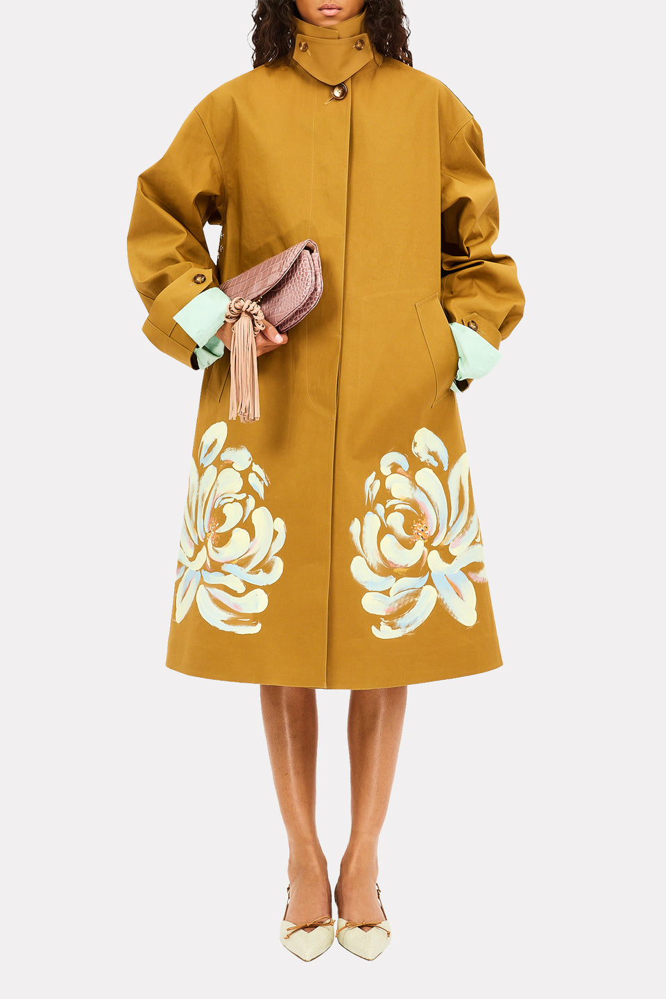⁣⁢Trench-Coat Cadogan Peint À La Main - Kaki⁤⁣