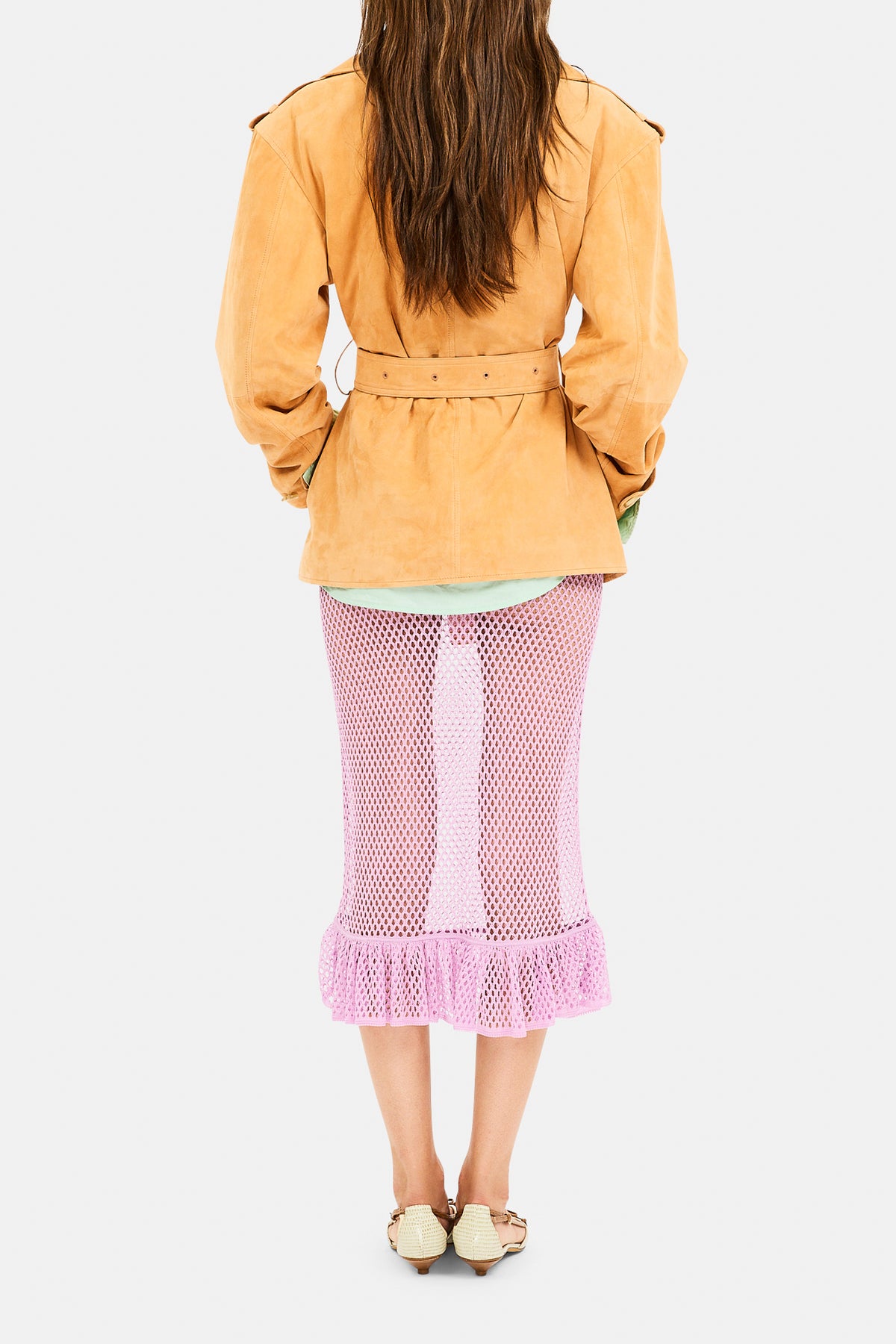 Lorna Mesh Midi Skirt - Lilac
