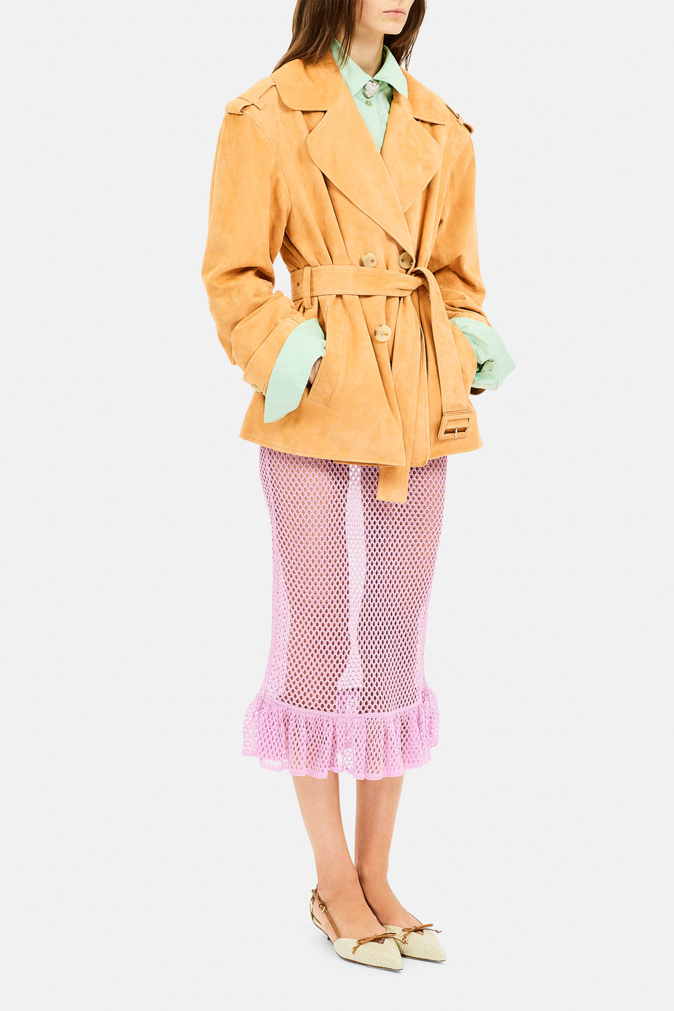 Lorna Mesh Midi Skirt - Lilac
