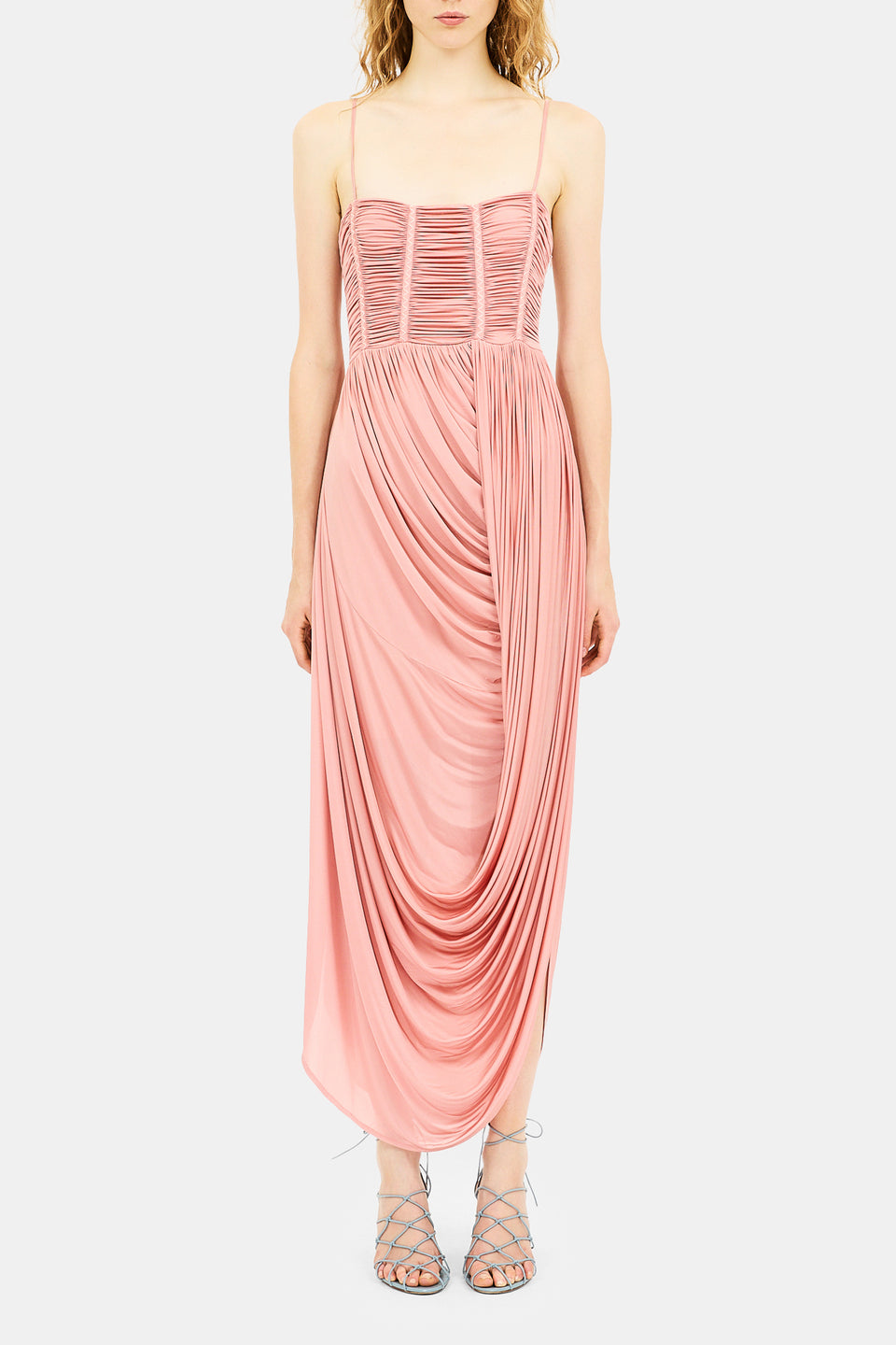 ⁣⁢Vestido Drapeado Antonia - Peonía⁤⁣
