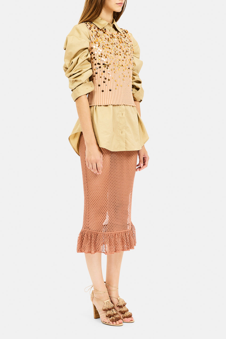 Aurelie Knit Tank w/ Embellishments - Golden Meadow