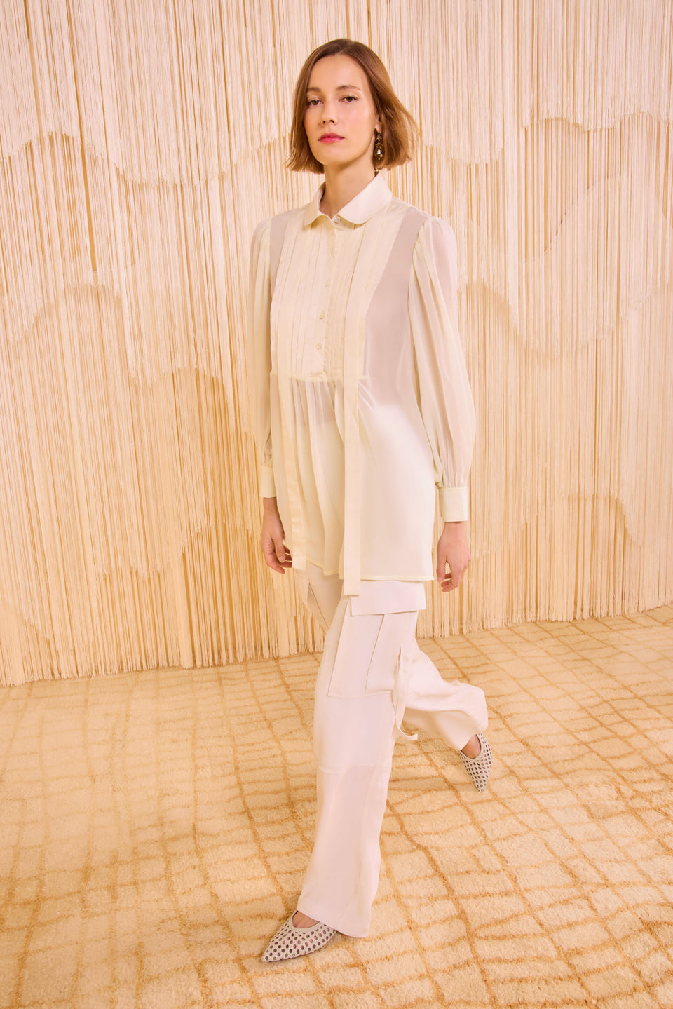 Adelaide Long Sleeve Tunic - Pearl