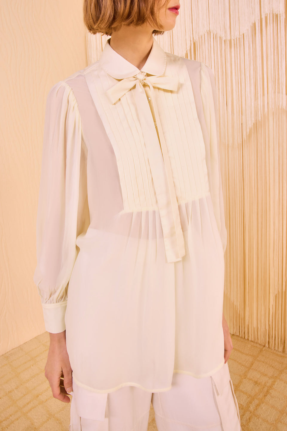 Adelaide Long Sleeve Tunic - Pearl