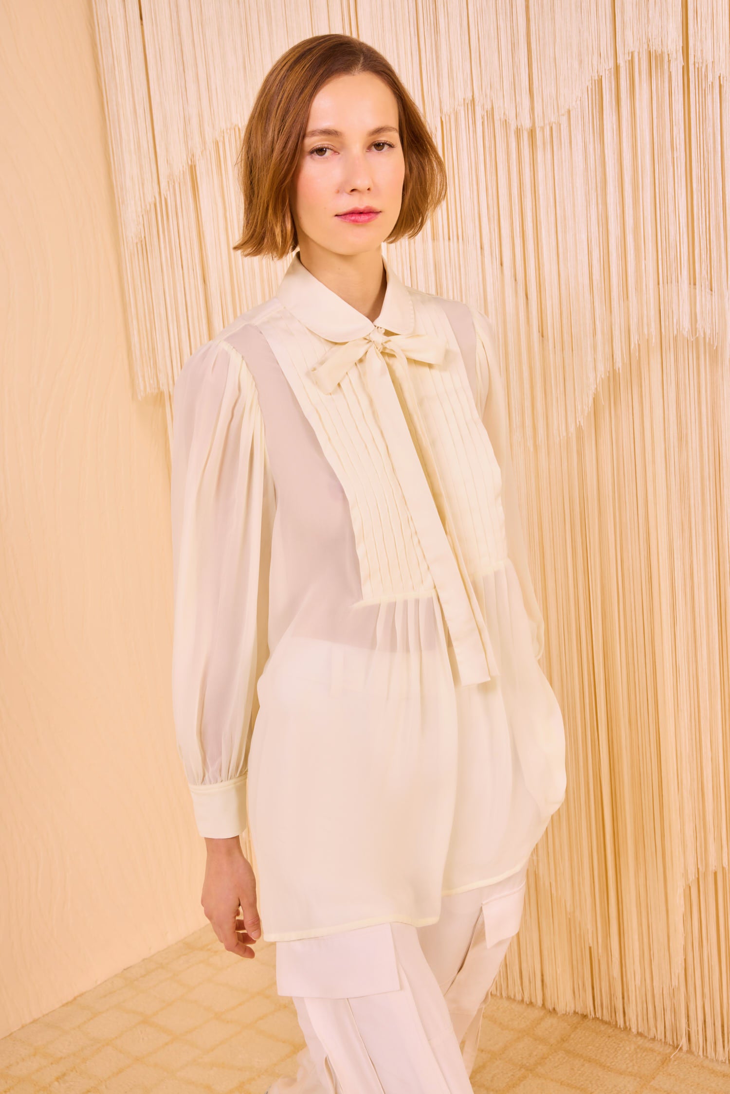 Adelaide Long Sleeve Tunic - Pearl