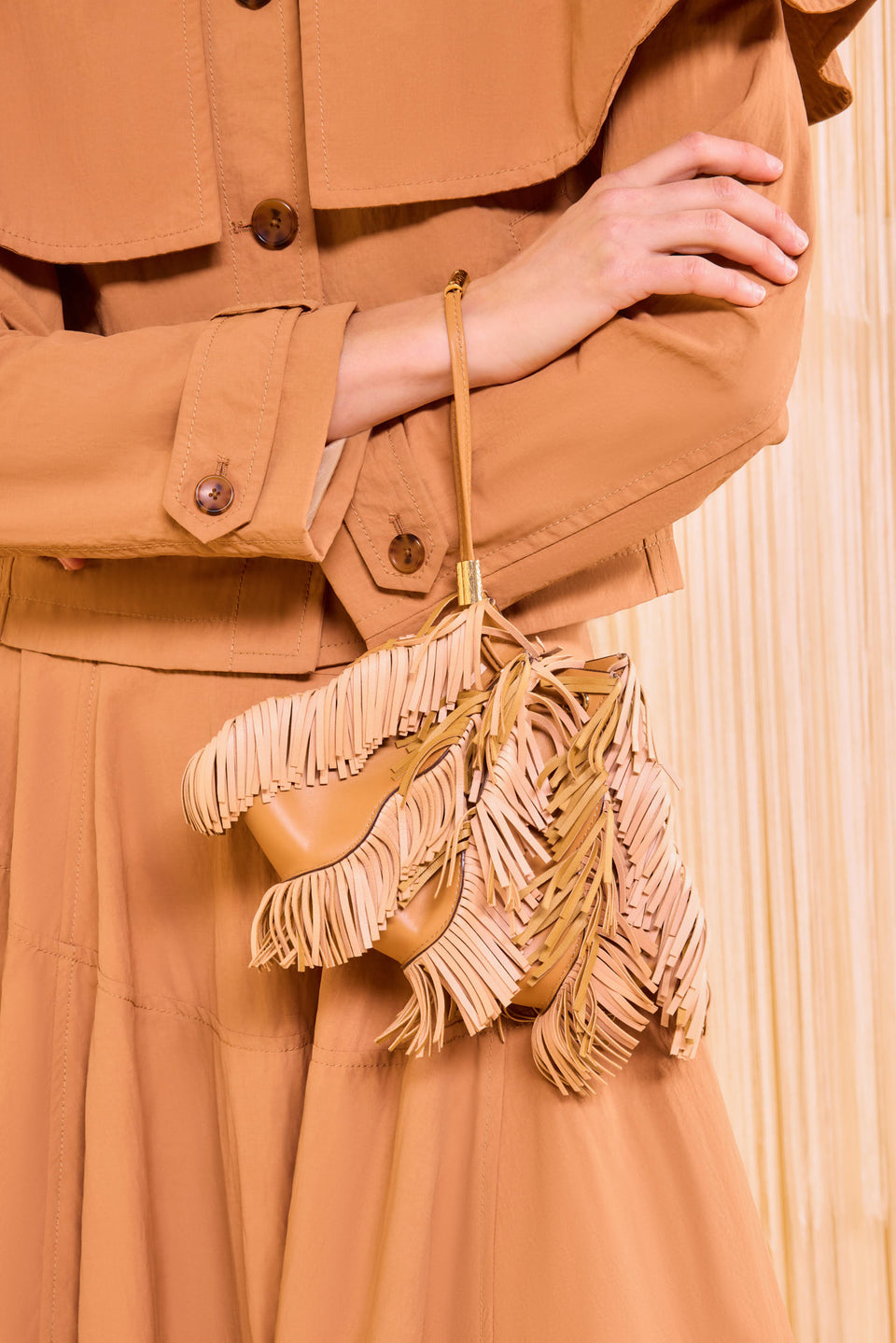 Adria Crossbody - Almond Fringe