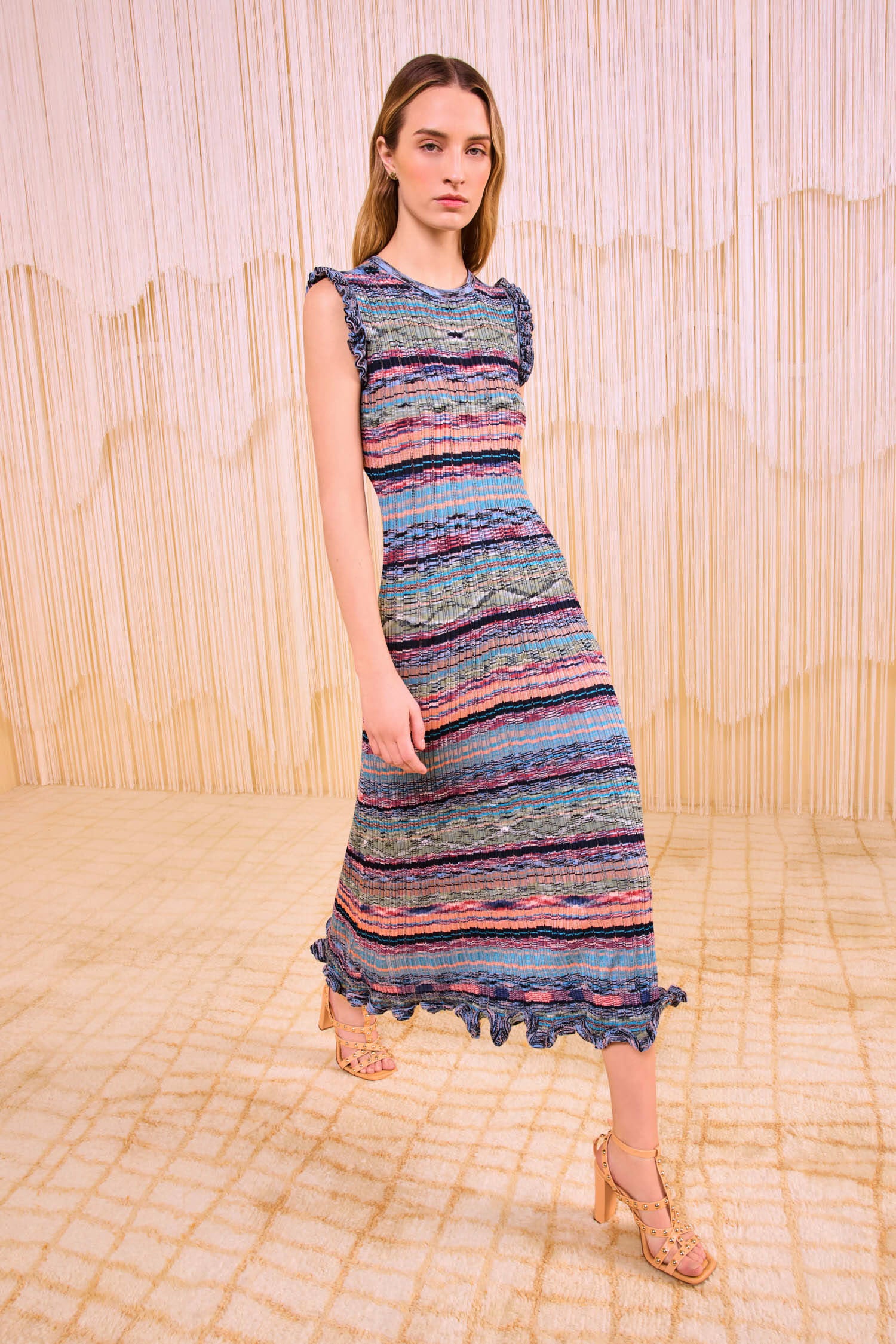 Ajak Sleeveless Knit Midi Dress - Azurite