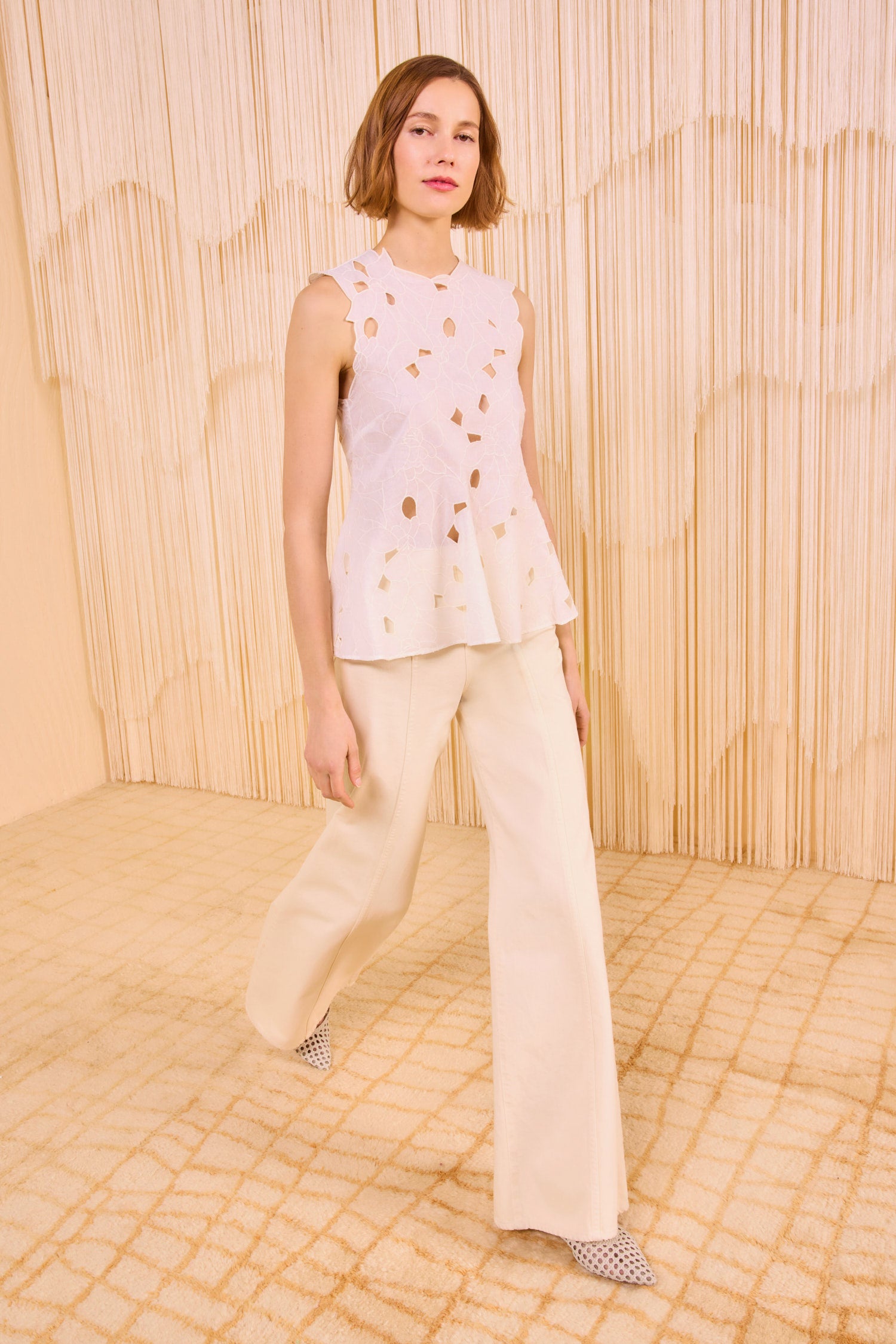 Ali Sleeveless Top - Chalk