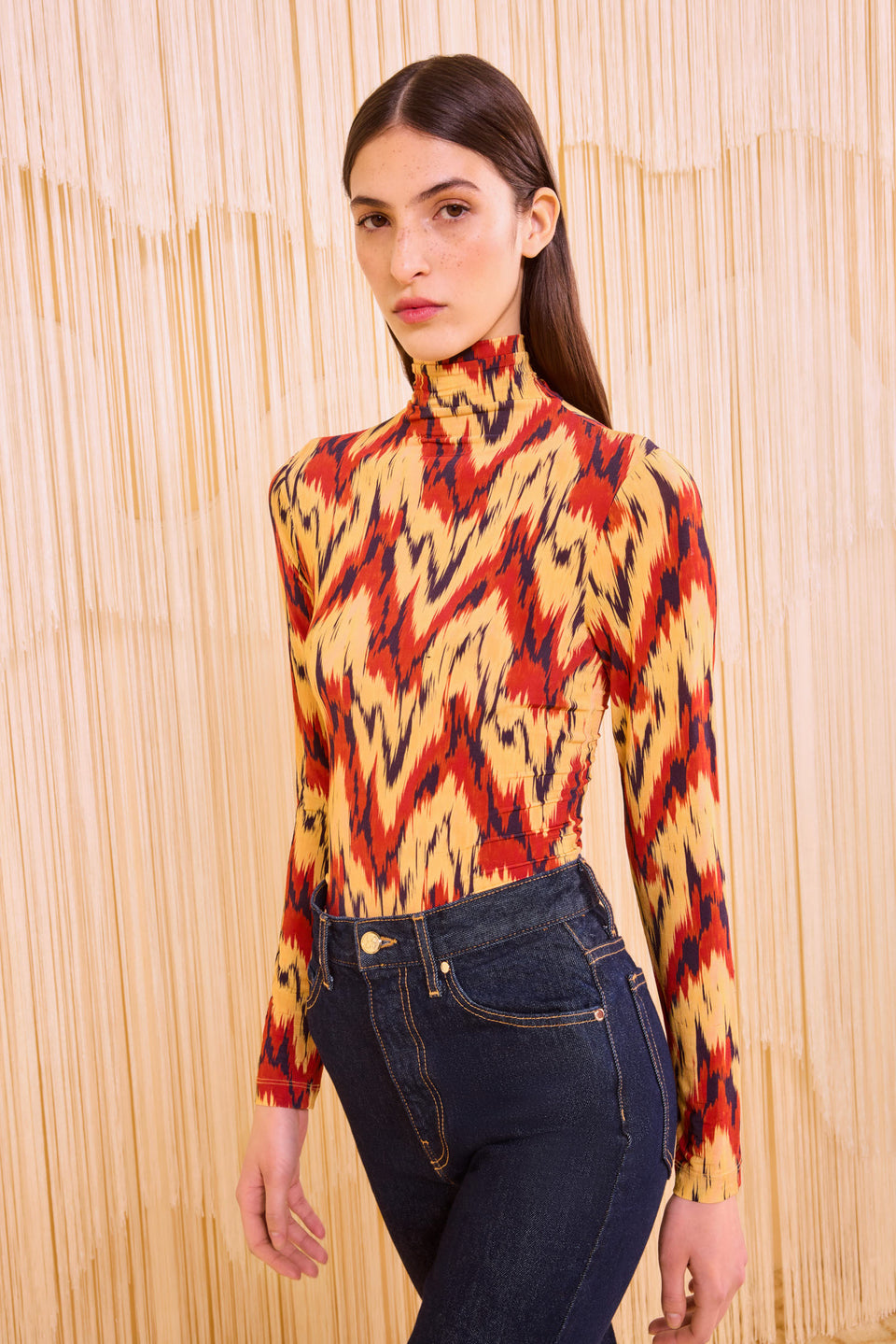Aurelia Long Sleeve Turtleneck - Carnelian