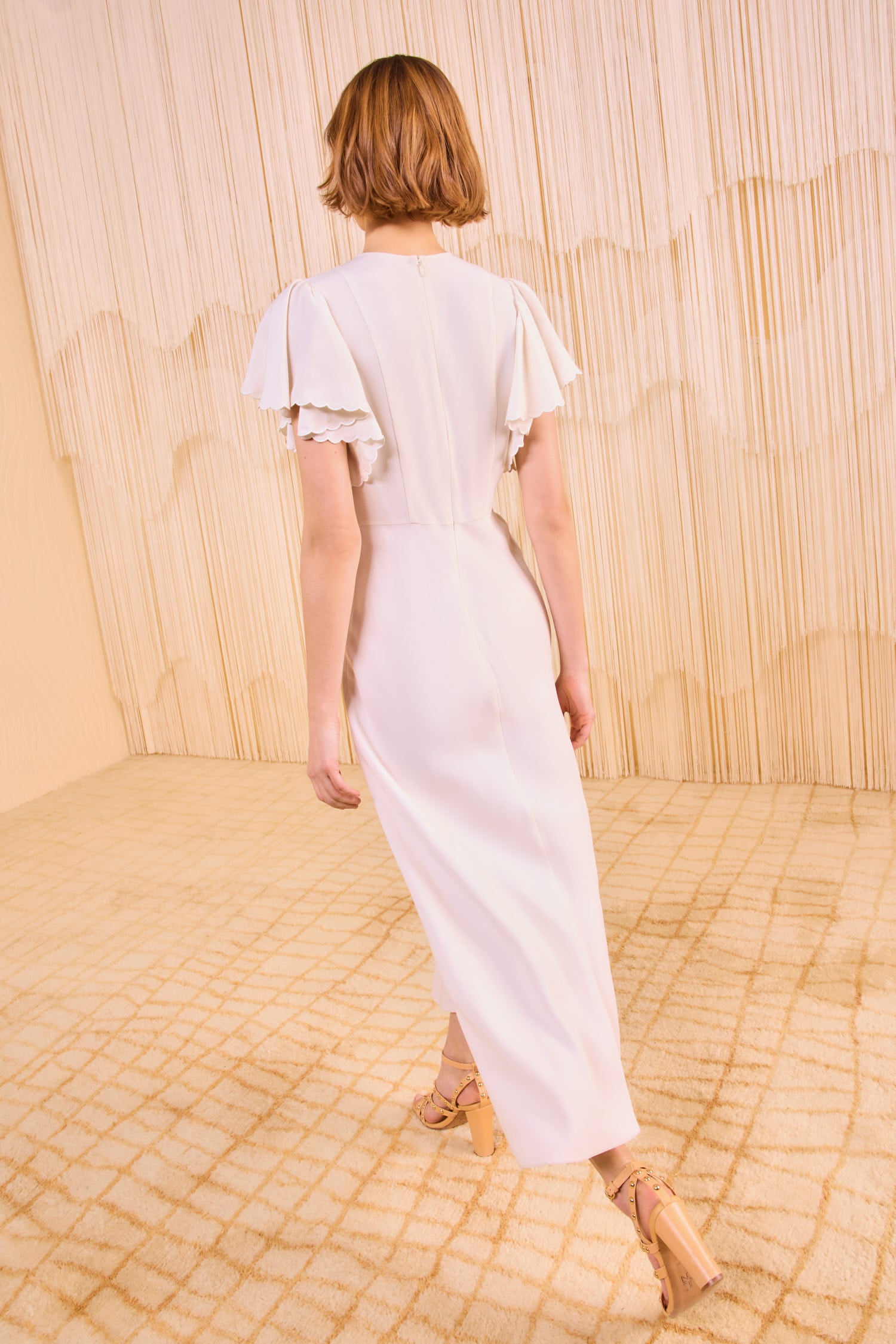 Blithe Flutter Sleeve Midi Dress - Pristine