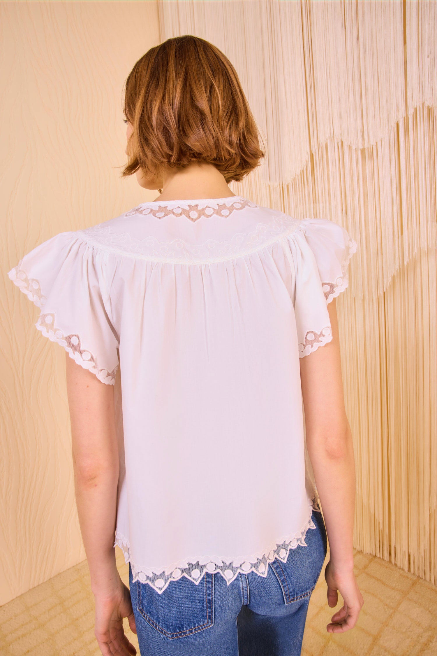 Effie Flutter Sleeve Top - Pristine