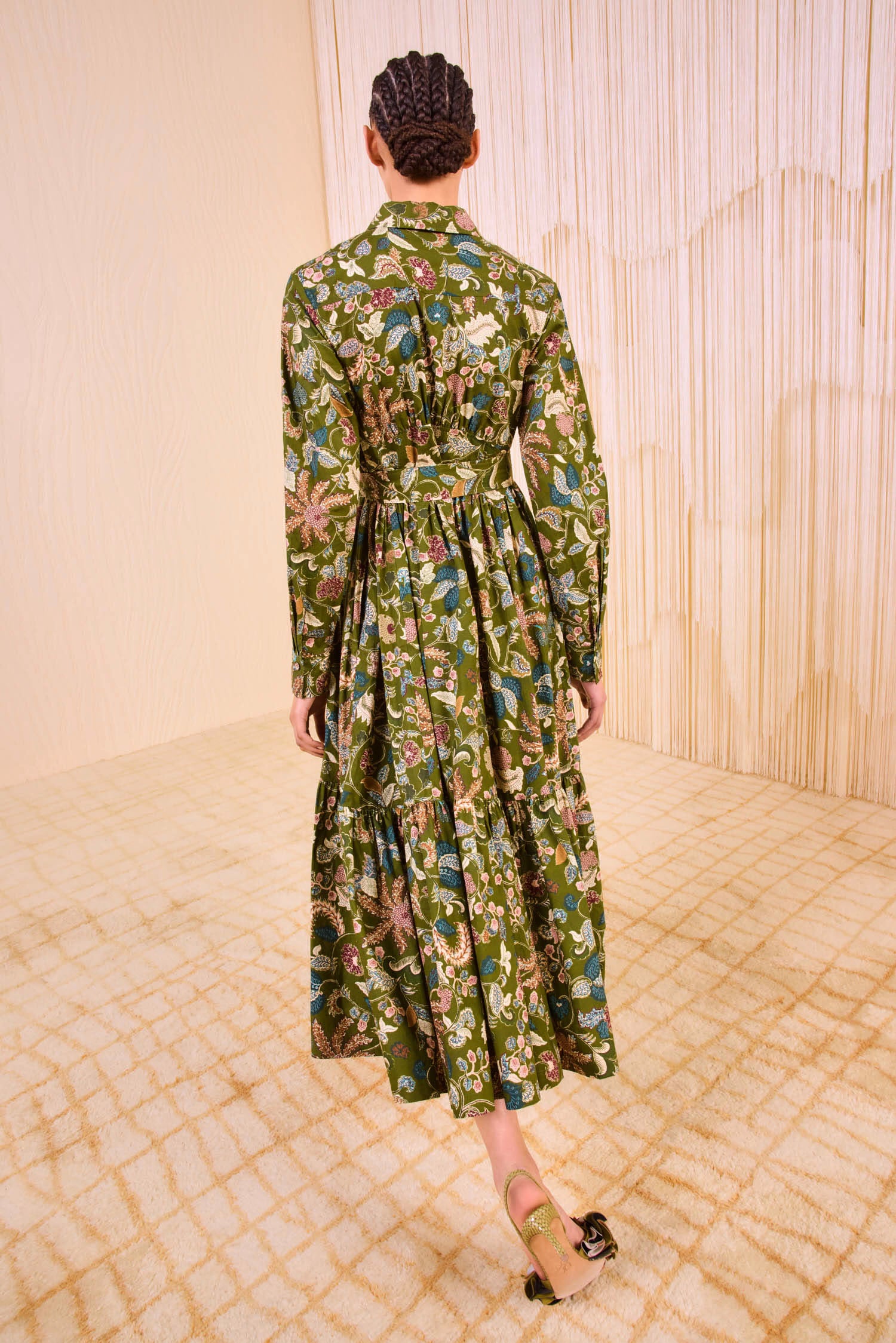 Eryn Long Sleeve Midi Dress - Lichen