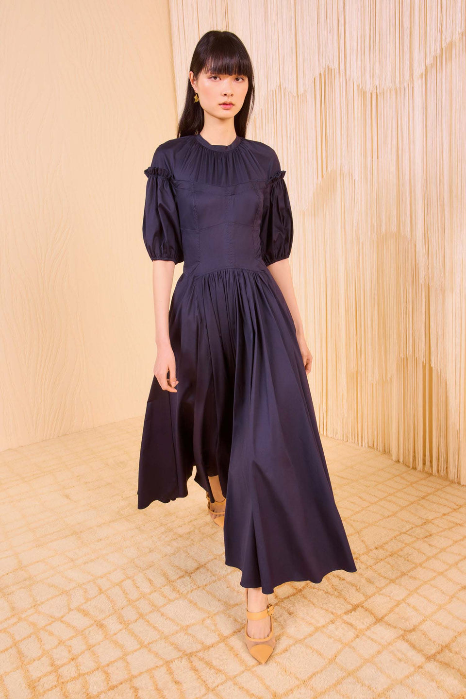 Estelle Short Sleeve Corset Dress - Midnight