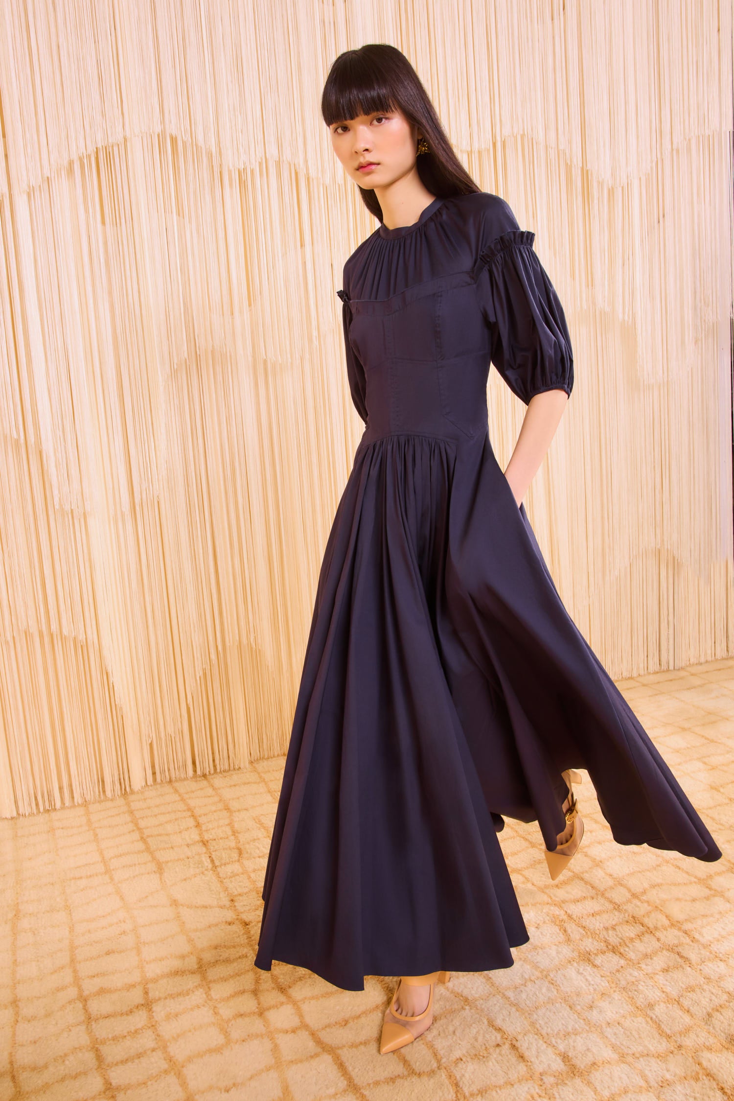 Estelle Short Sleeve Corset Dress - Midnight