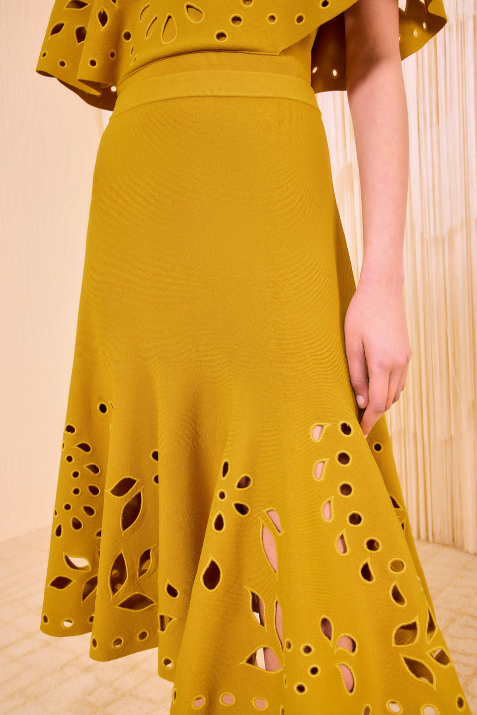 Fiorella Knit Midi Skirt - Goldenrod