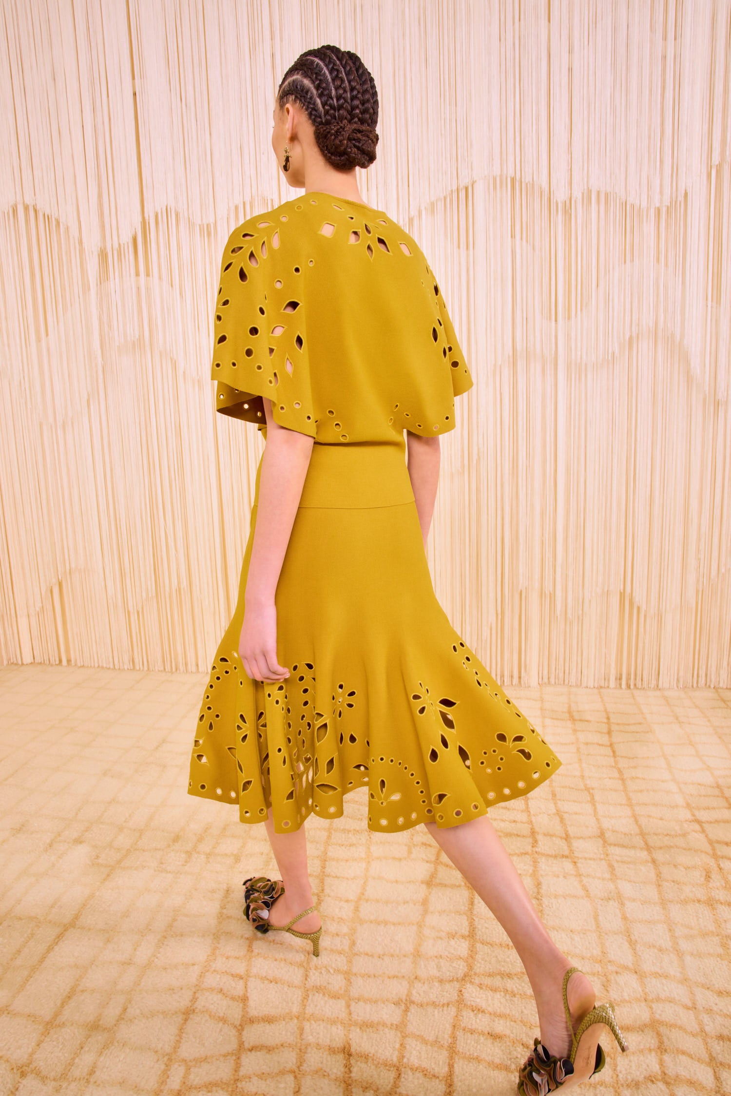 Fiorella Knit Midi Skirt - Goldenrod