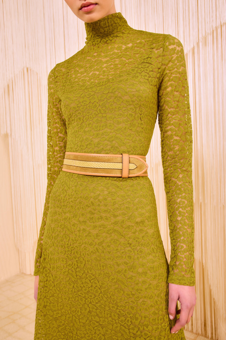 Gemma Patwork Belt - Camel Patchwork