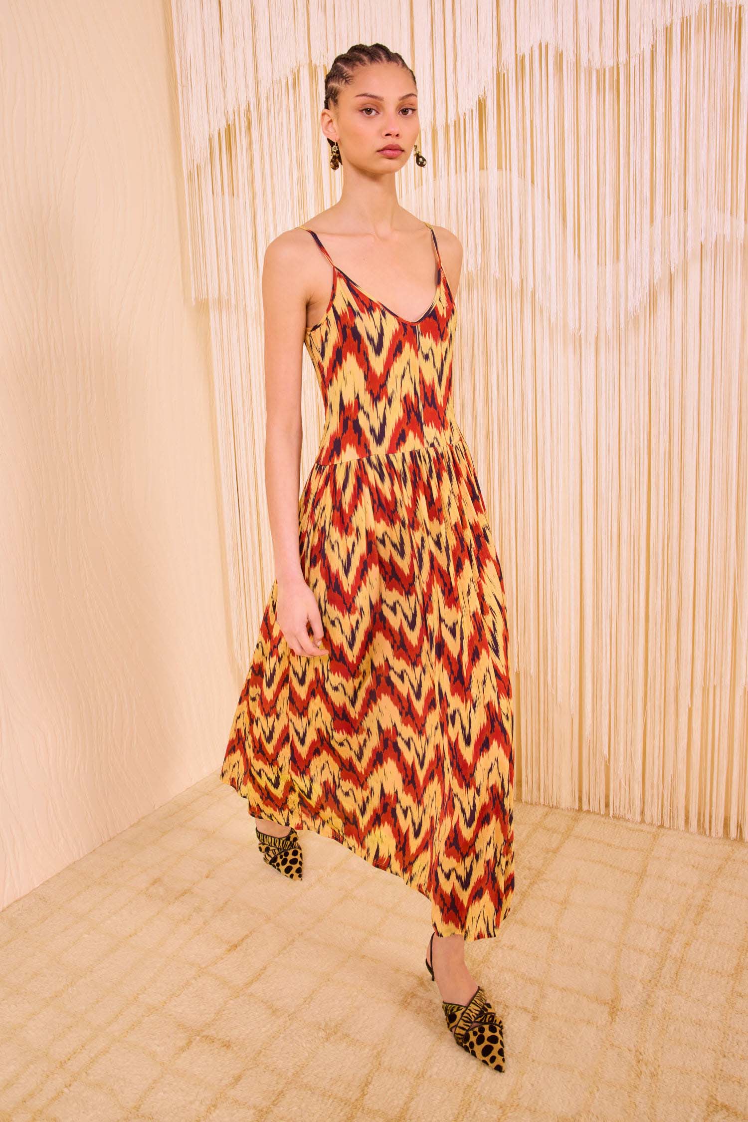 Idalia Fitted Midi Dress - Carnelian