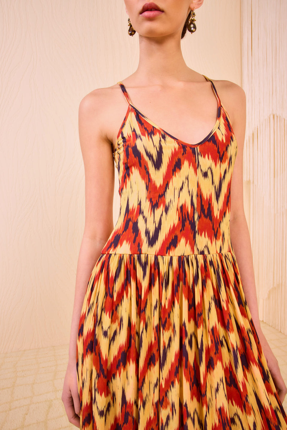 Idalia Fitted Midi Dress - Carnelian