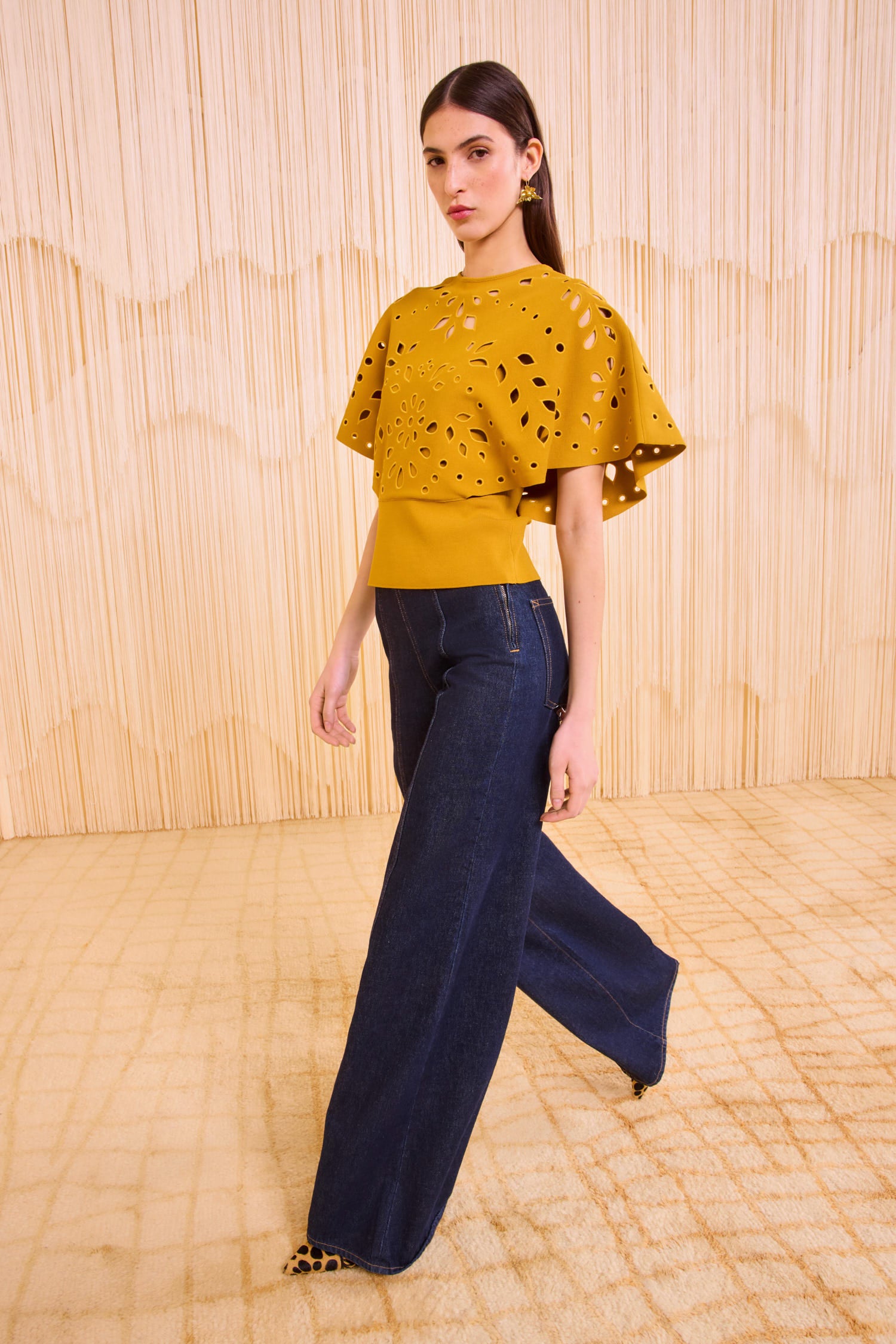 Josie Cape Sleeve Knit Top - Goldenrod