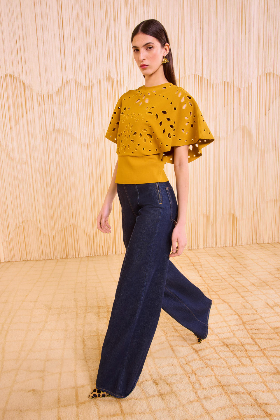Josie Cape Sleeve Knit Top - Goldenrod