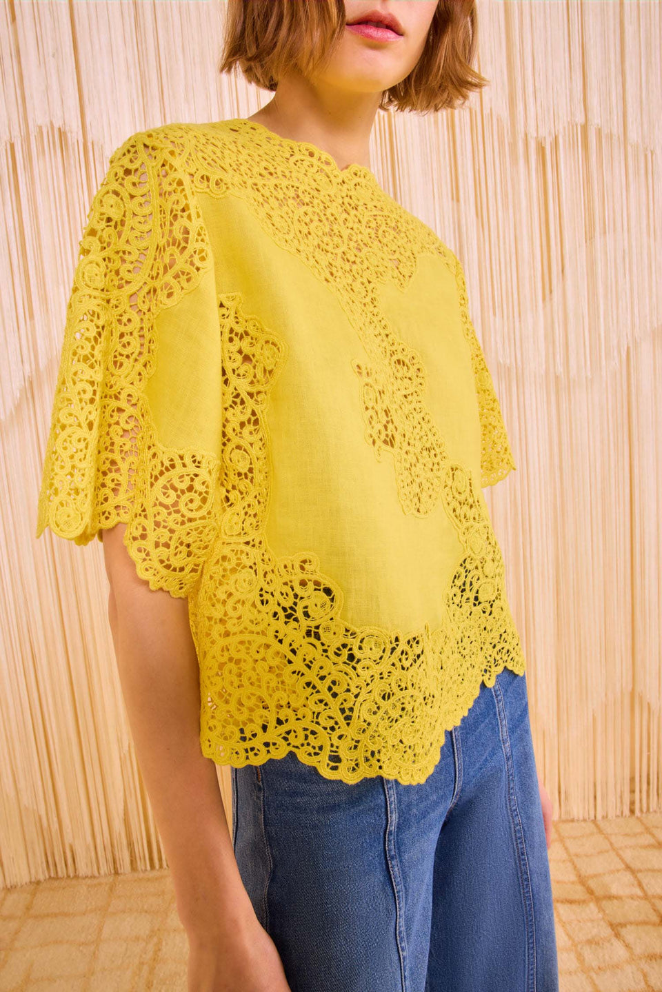 Kadene Short Sleeve Blouse - Citrine