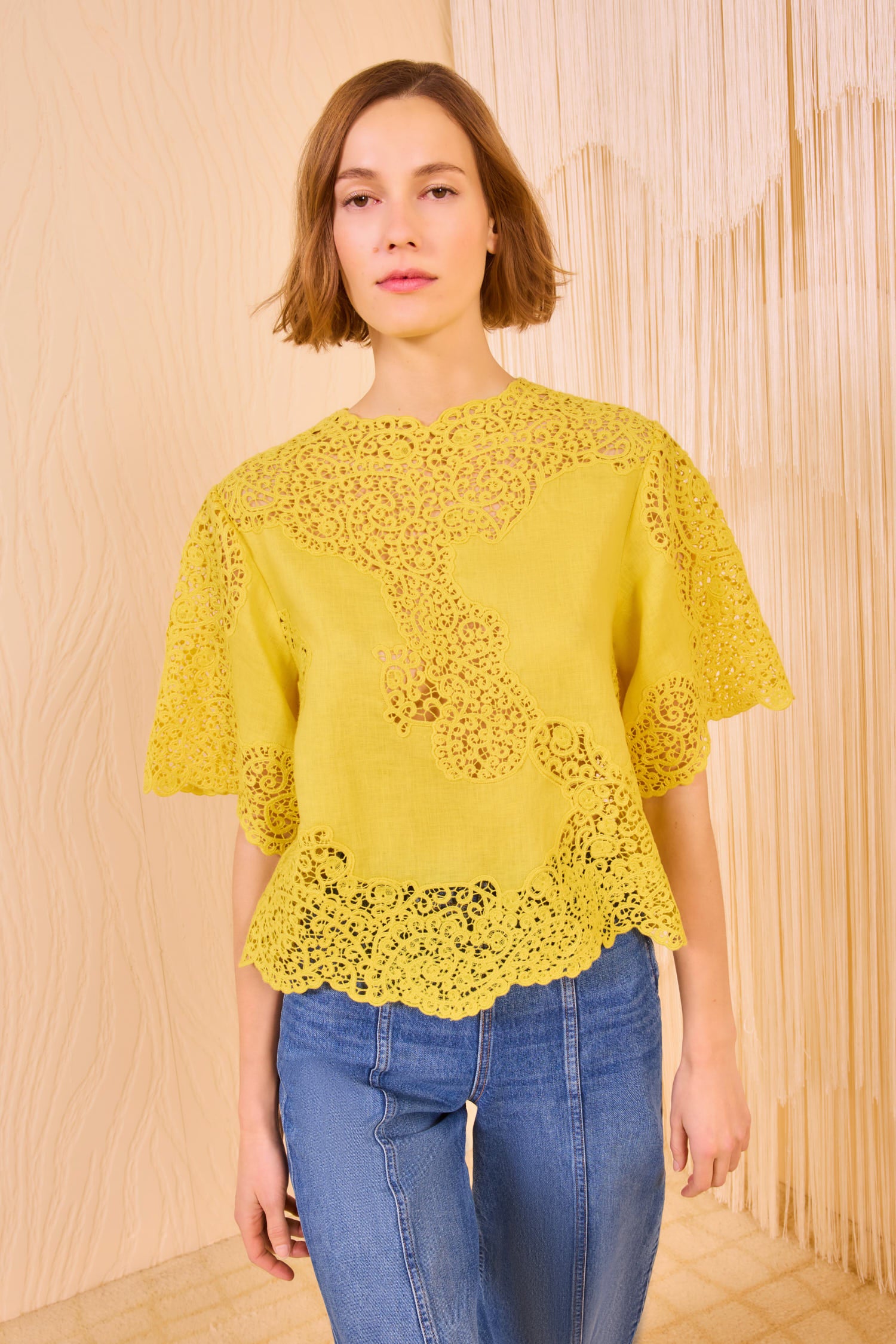 Kadene Short Sleeve Blouse - Citrine