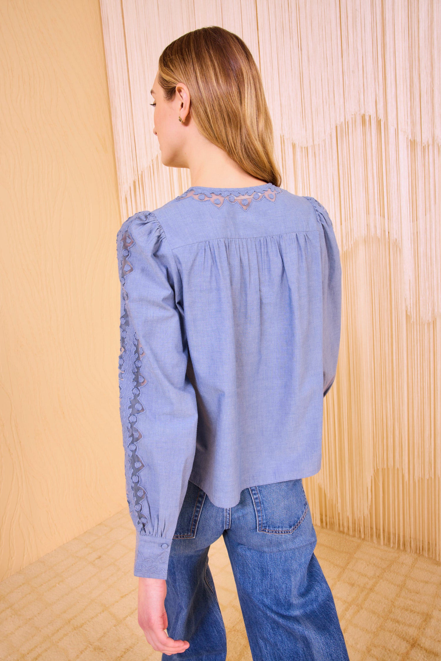 Kady Long Sleeve Blouse - Chambray