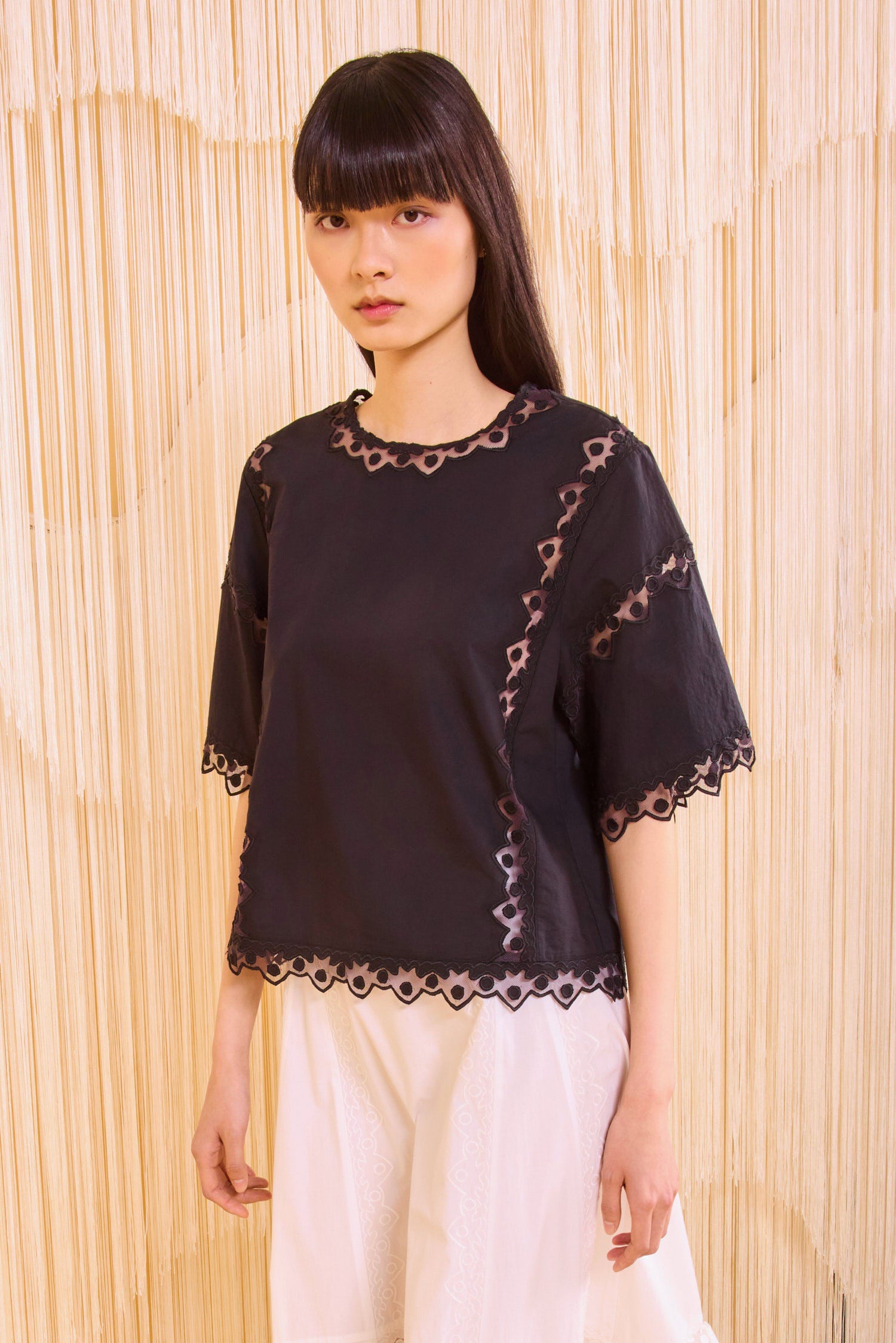 Ulla Johnson Kai Short Sleeve Top - Noir