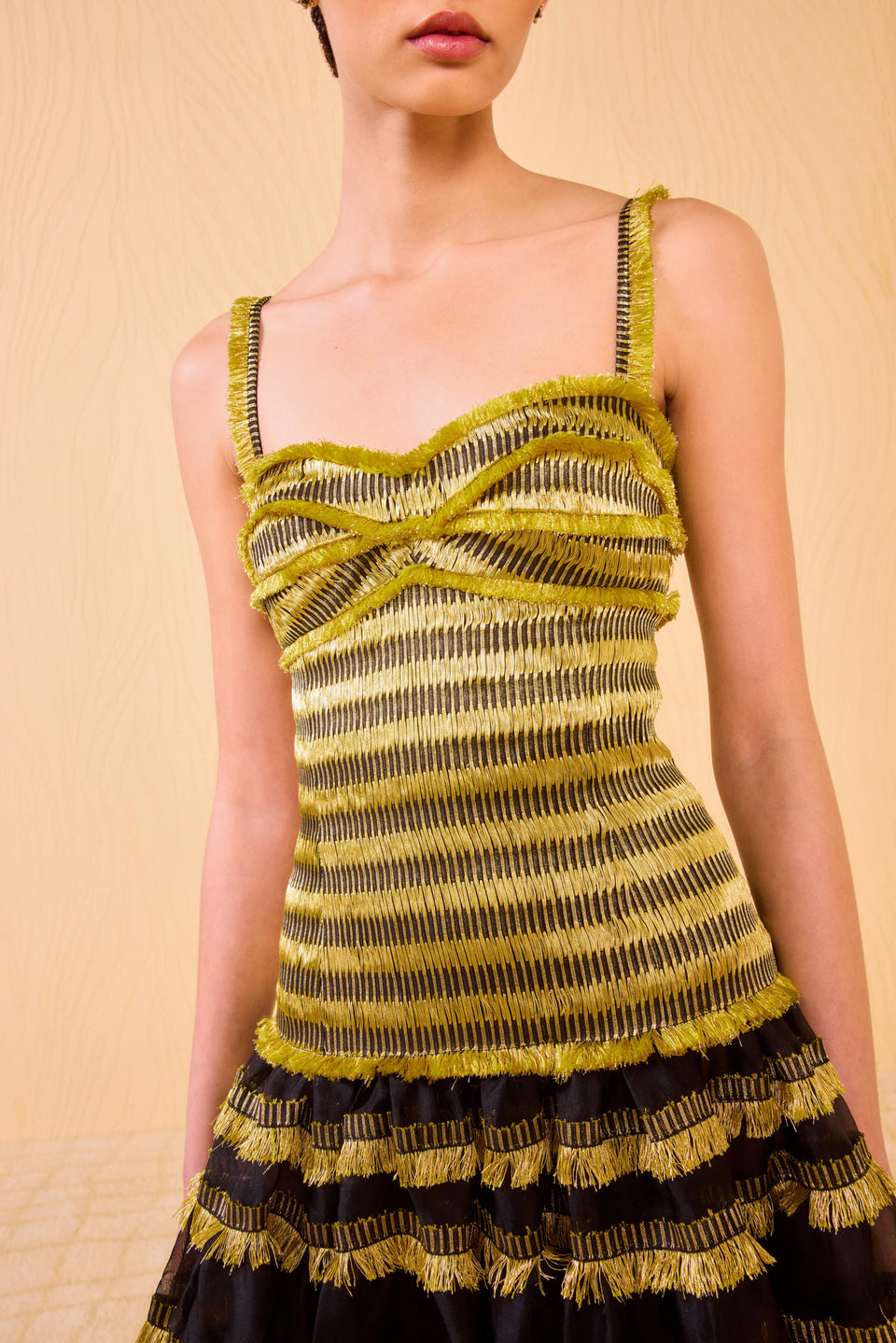 Kaleo Drop Waist Gown - Gold Spun