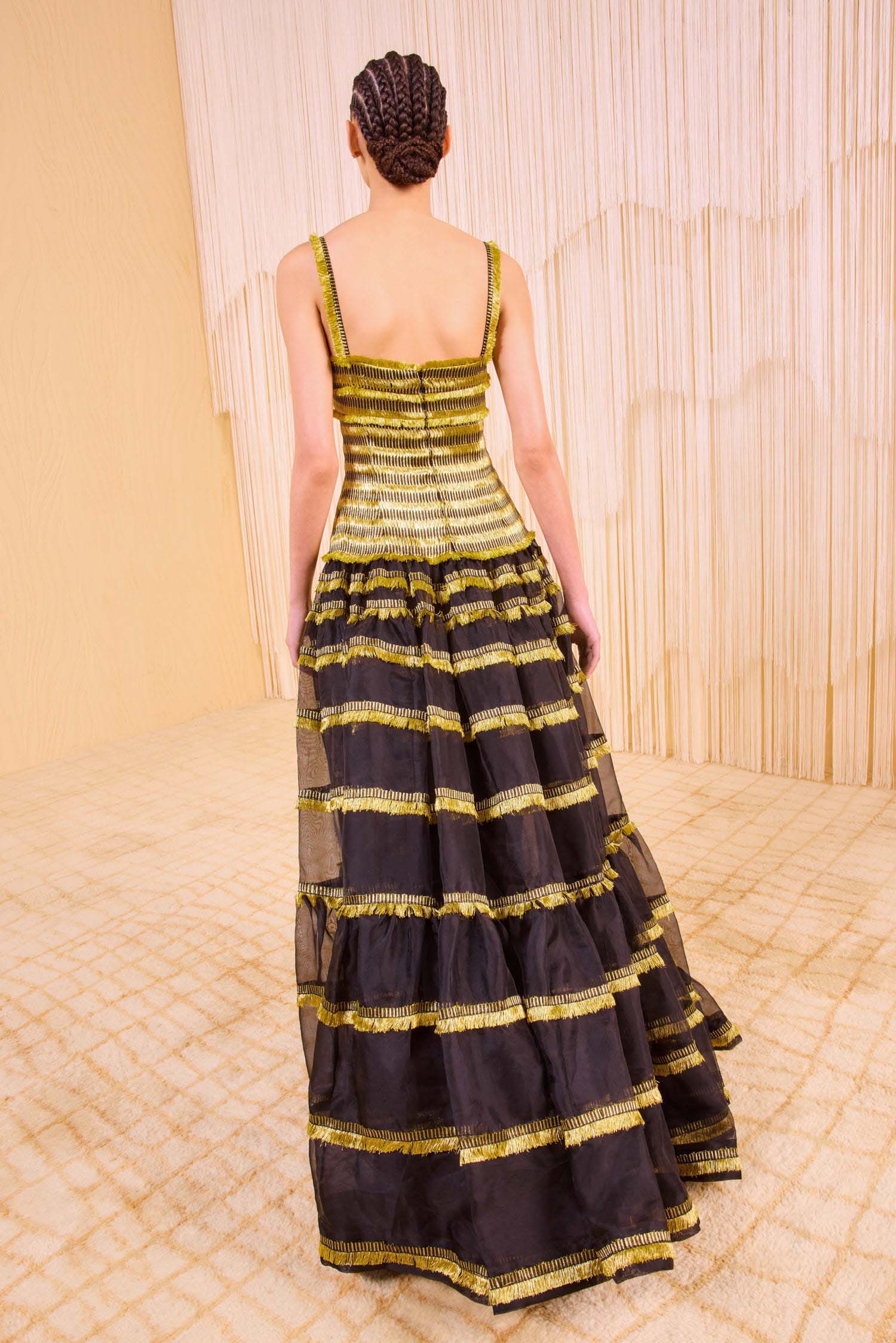 Kaleo Drop Waist Gown - Gold Spun