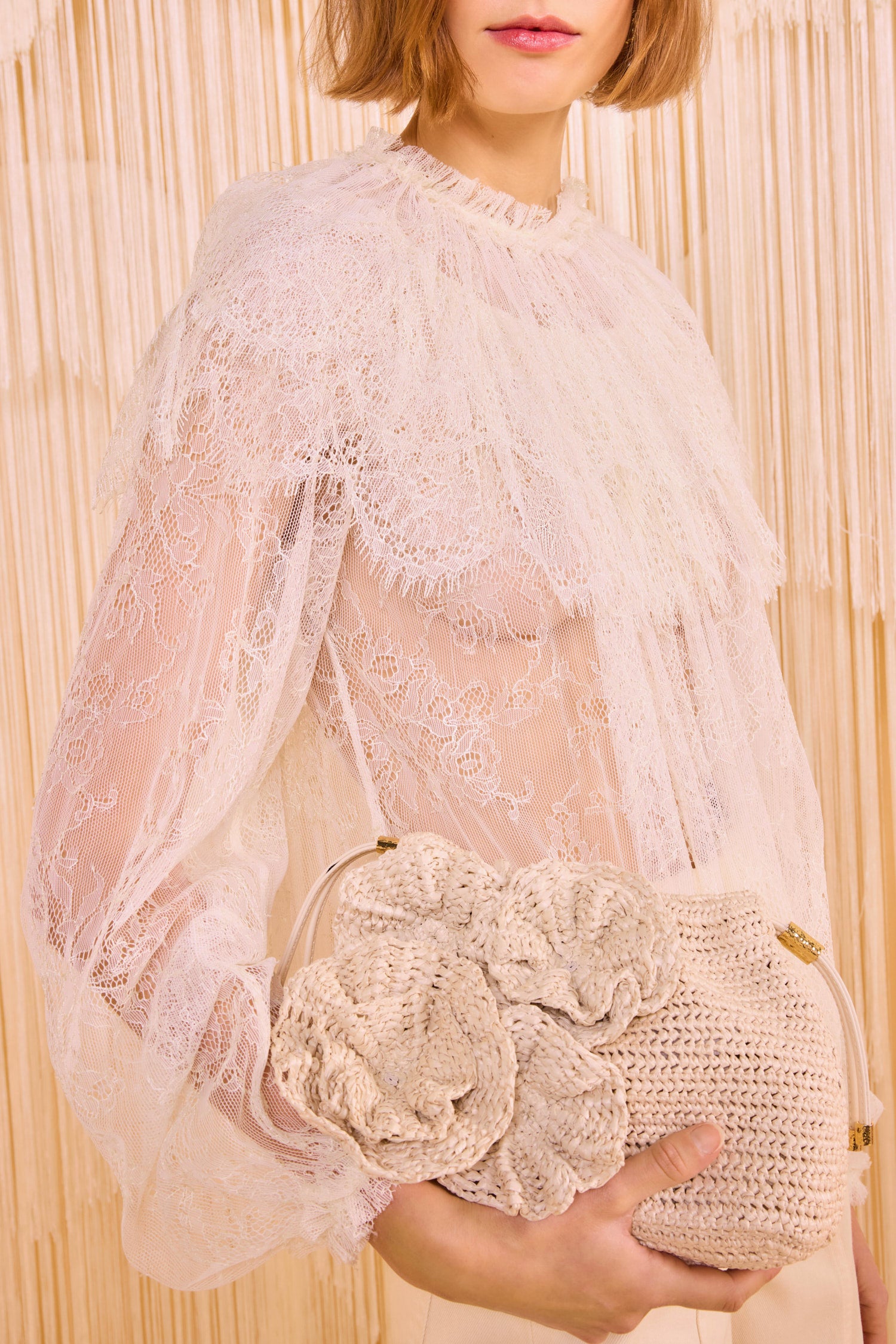 Ulla Johnson Lali Floral Clutch - Cowrie