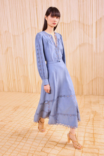 MACHATT 25AW Reims Flare Onepiece ライトブルー FREAK'S STORE｜別注FLARE MAXI ONEPIECE【WEB限定】 25AW | Rakuten