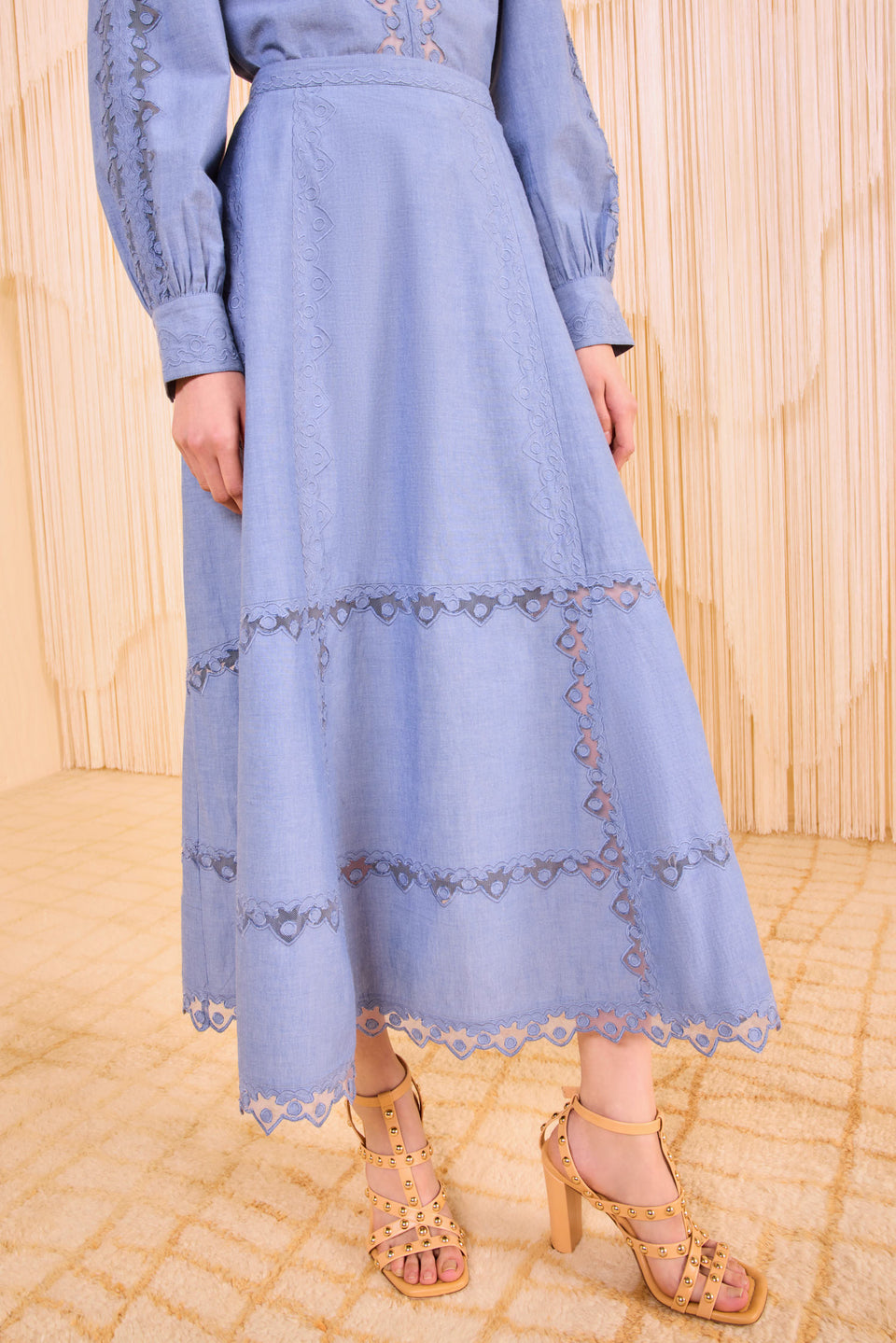 Lucia Flared Skirt - Chambray