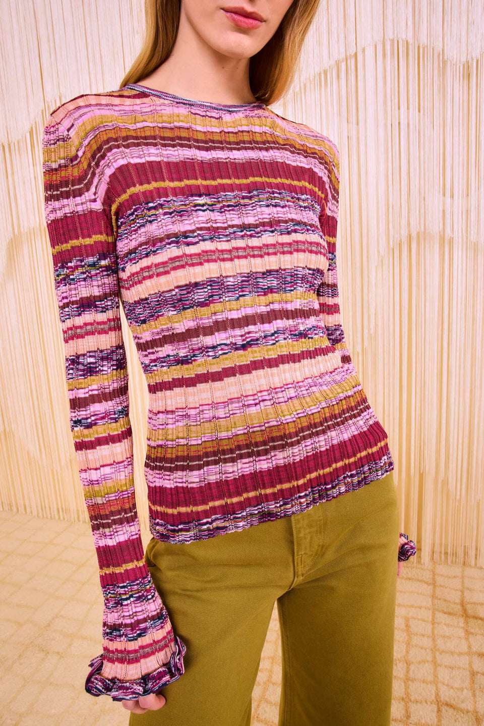 Maci Long Sleeve Knit Pullover - Prism