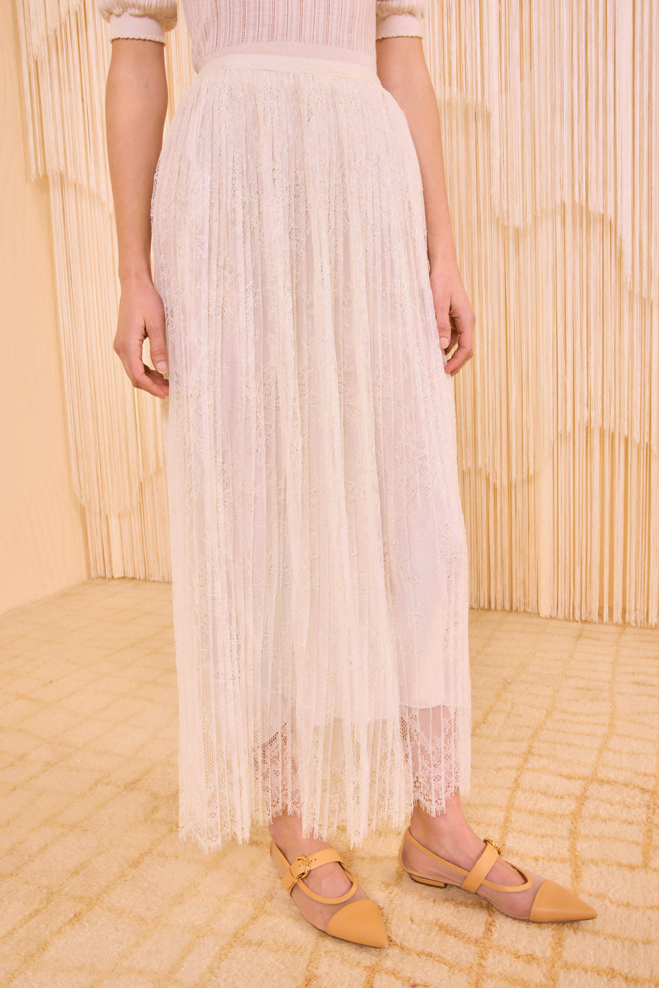 Maren Pleated Skirt - Pearl