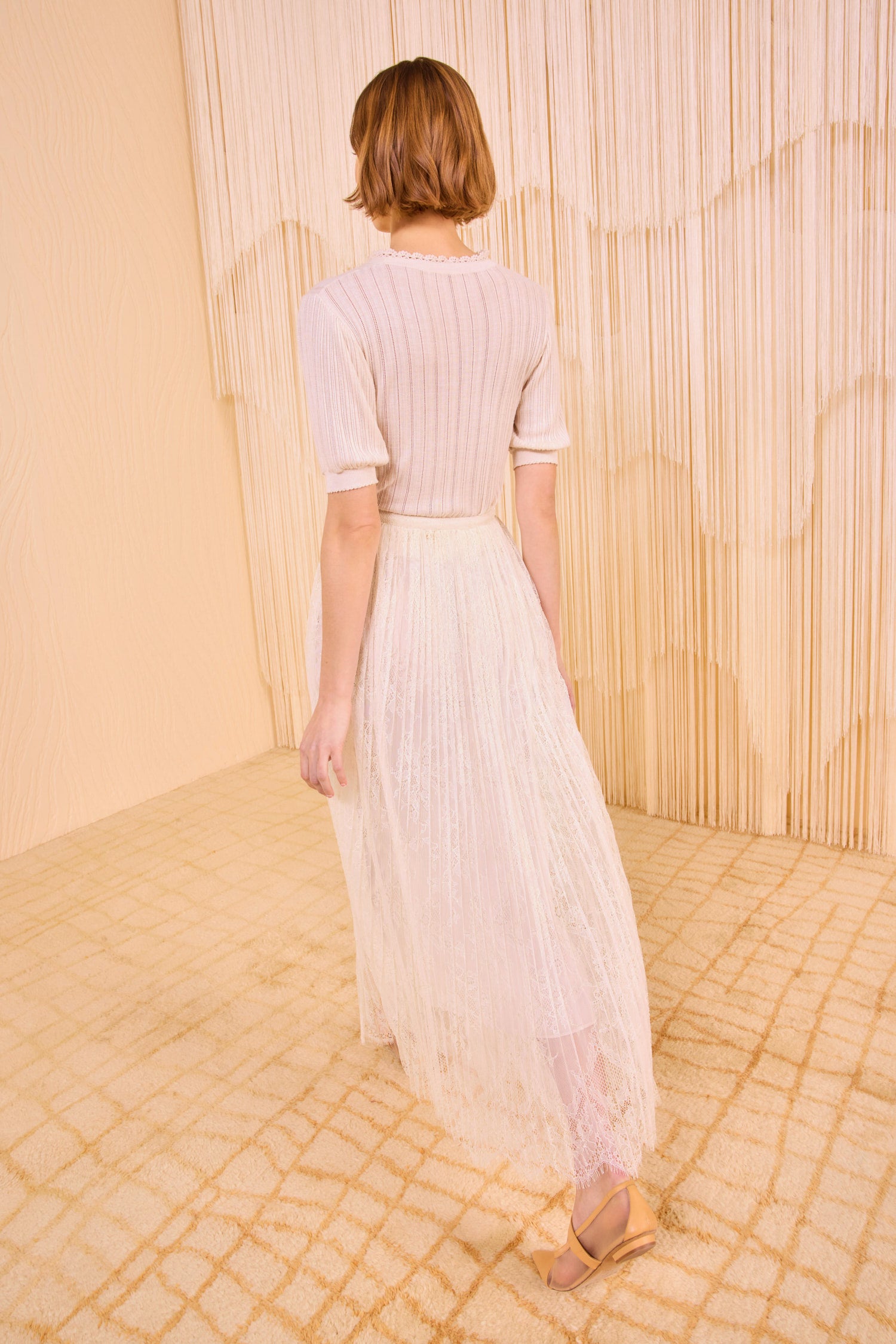 Maren Pleated Skirt - Pearl