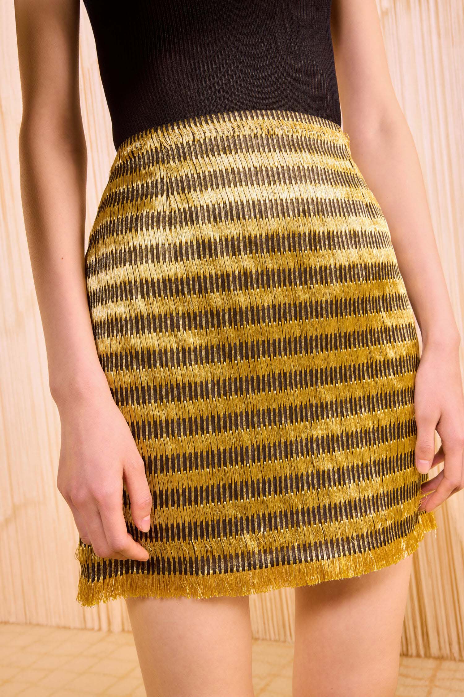 Ulla Johnson Mere Mini Skirt - Gold Spun