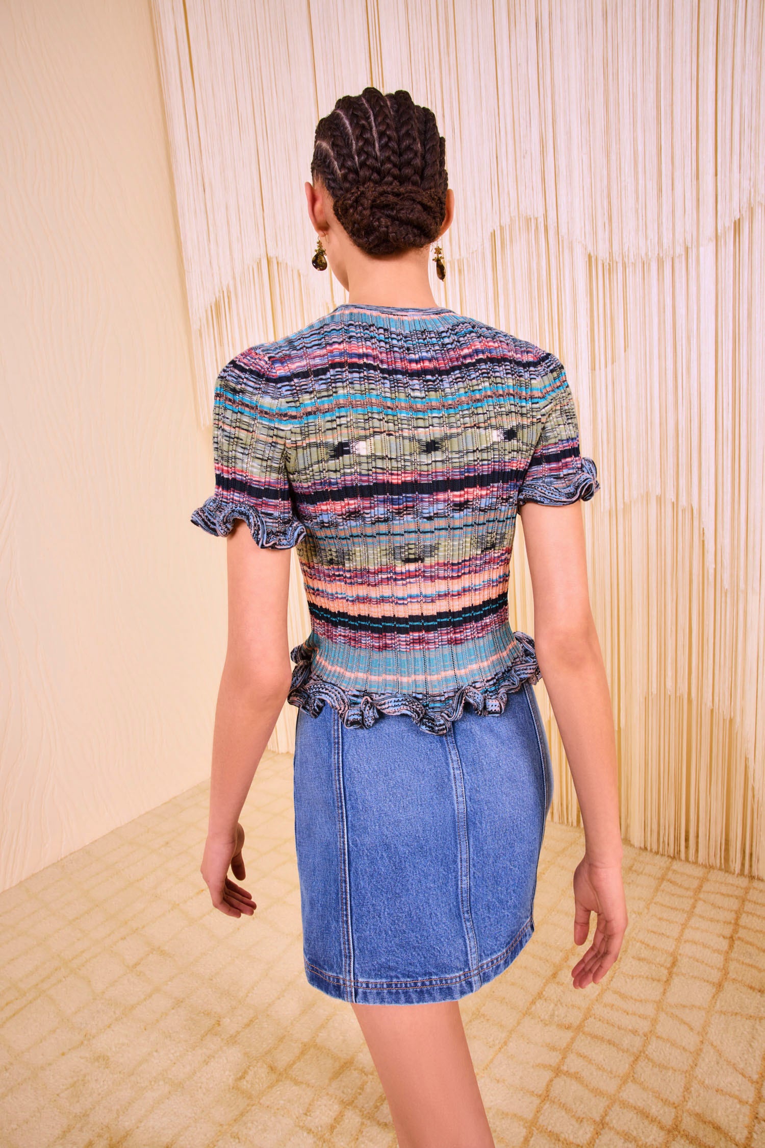 Ulla Johnson Miya Short Sleeve Knit Top - Azurite